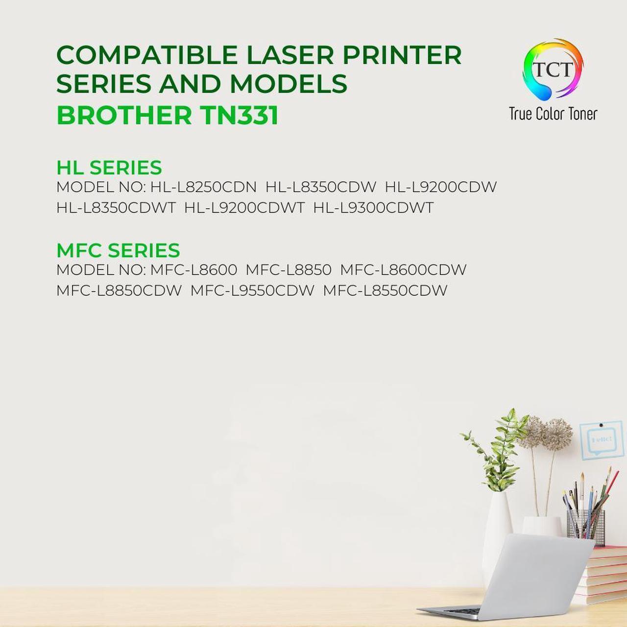 Alt view image 2 of 6 - True Color Toner TN331 Black Toner Cartridge - Premium Compatible Replacement for Brother TN331 TN-331BK Black Works With Brother HL-L8250 L8350 MFC-L8600 L8850