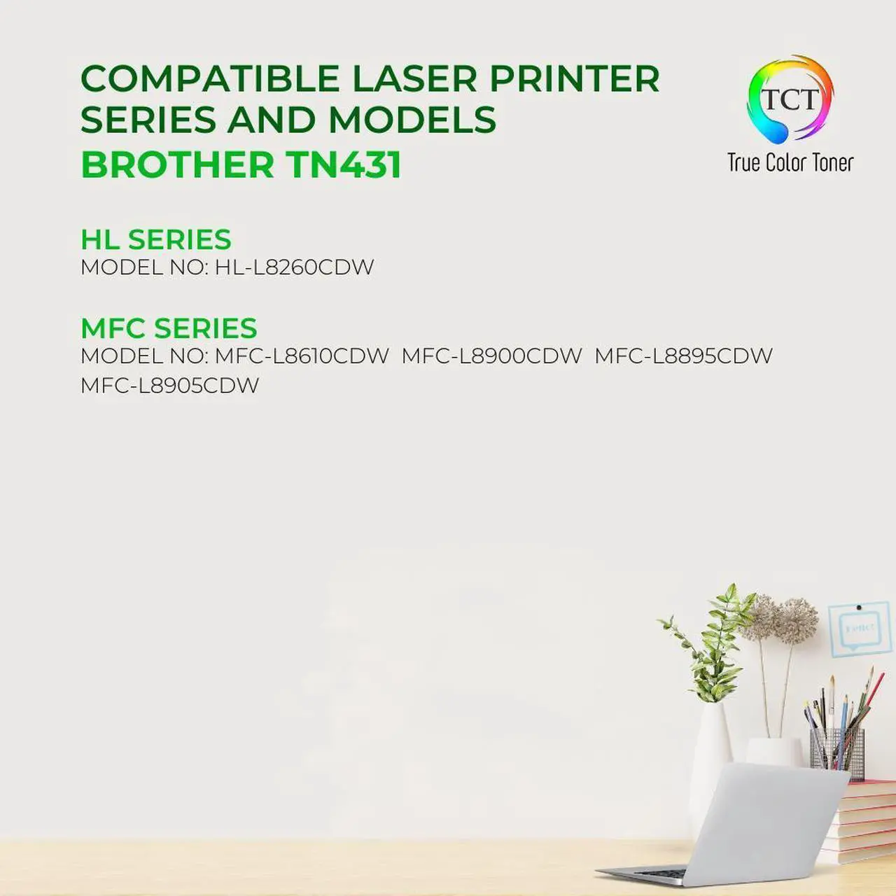 Alt view image 2 of 6 - True Color Toner TN431 Black Toner Cartridge 2 Pack - Premium Compatible Replacement for Brother TN-431 Black Works With Brother HL-L8260CDW L8360CDW L8360CDWT MFC-L8610CDW L8900CDW