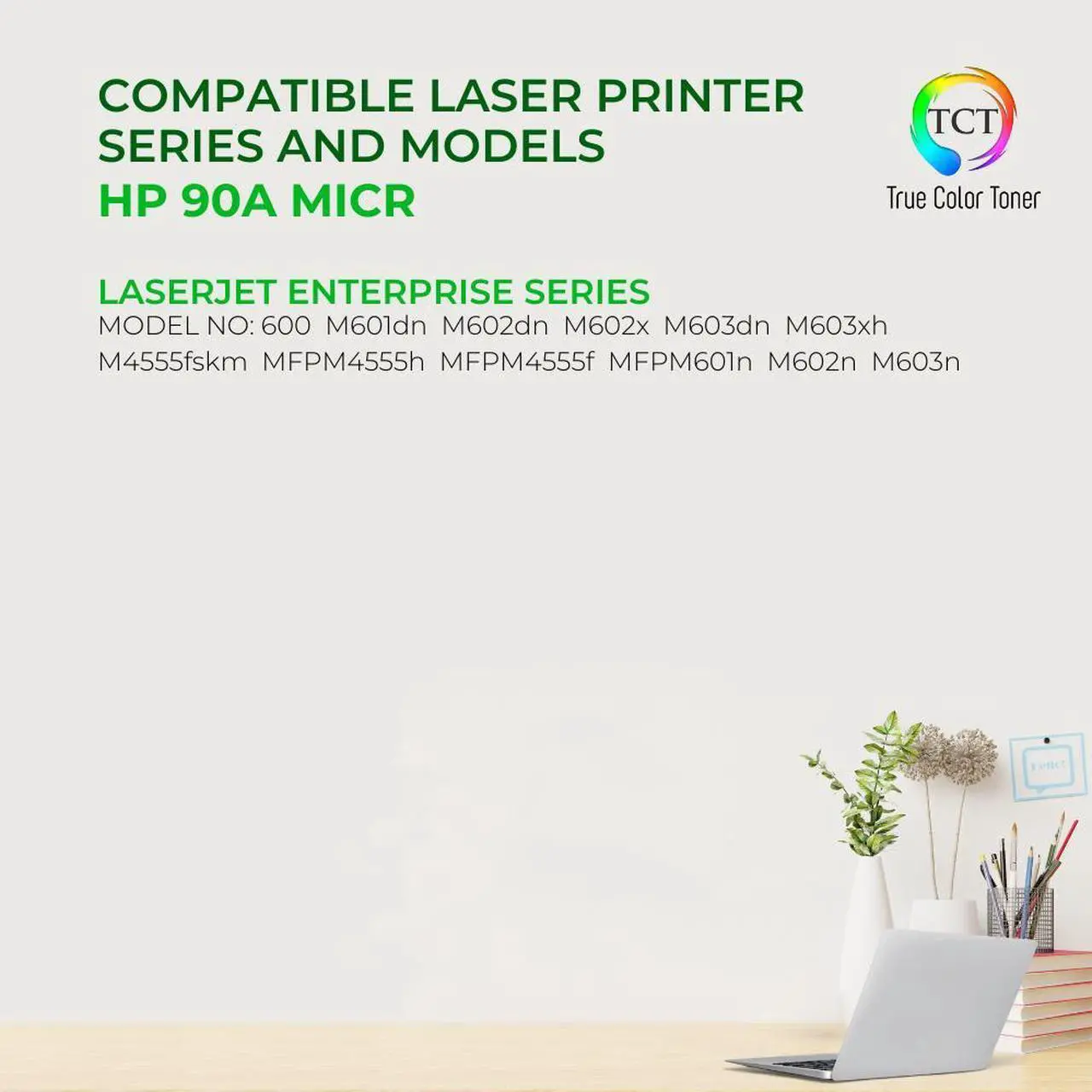 Alt view image 2 of 6 - True Color Toner 90A MICR Toner Cartridge - Premium Compatible Replacement for HP 90A CE390A MICR Black Works With HP LaserJet Enterprise 600 M601DN M602DN M602X M603DN M4555