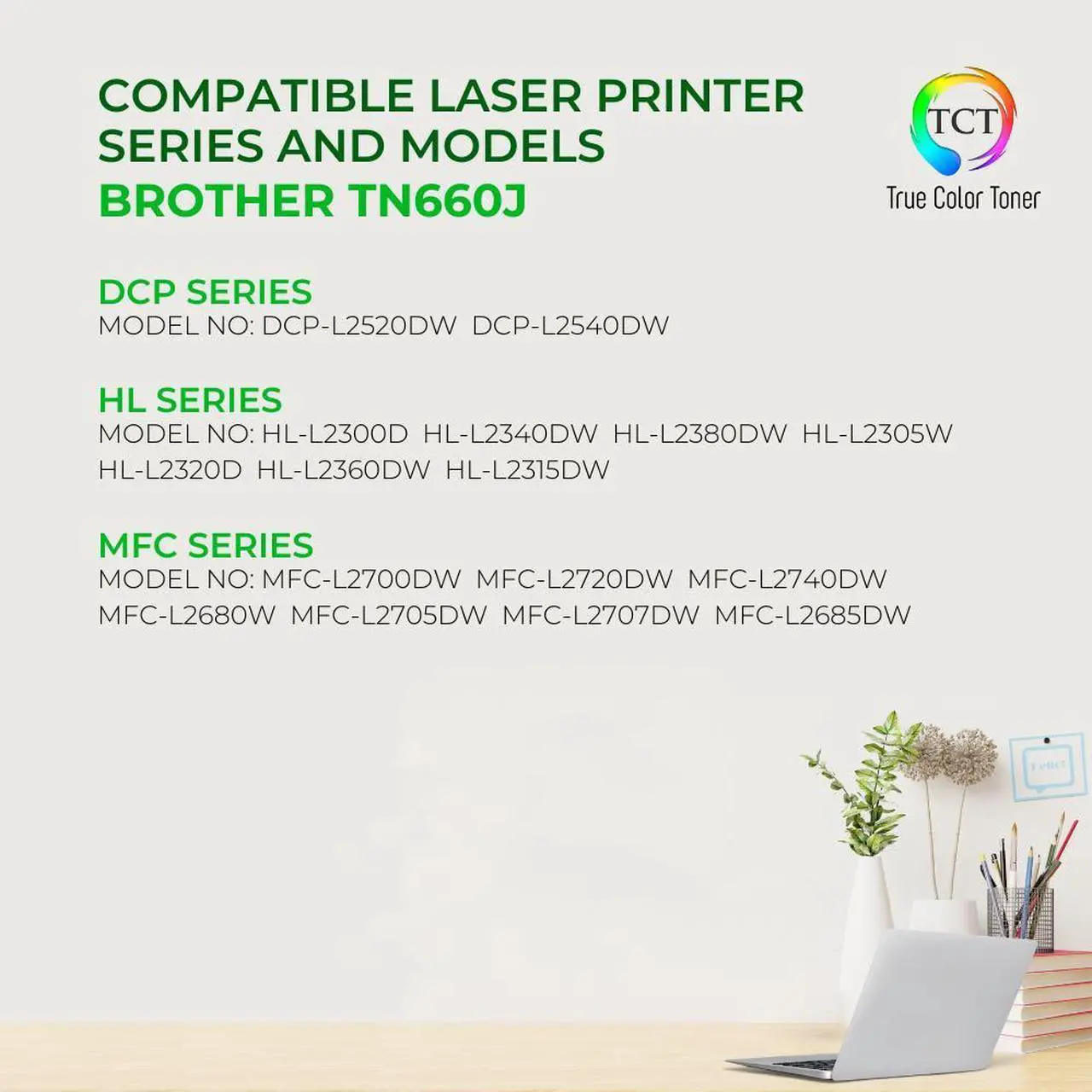 Alt view image 2 of 6 - True Color Toner TN660 Toner Cartridge 2 Pack - Premium Compatible Replacement for Brother TN630 TN660 Jumbo Black Works With Brother HL L2300D L2320D L2340DW DCP L2520DW L2540DW MFC L2700DW