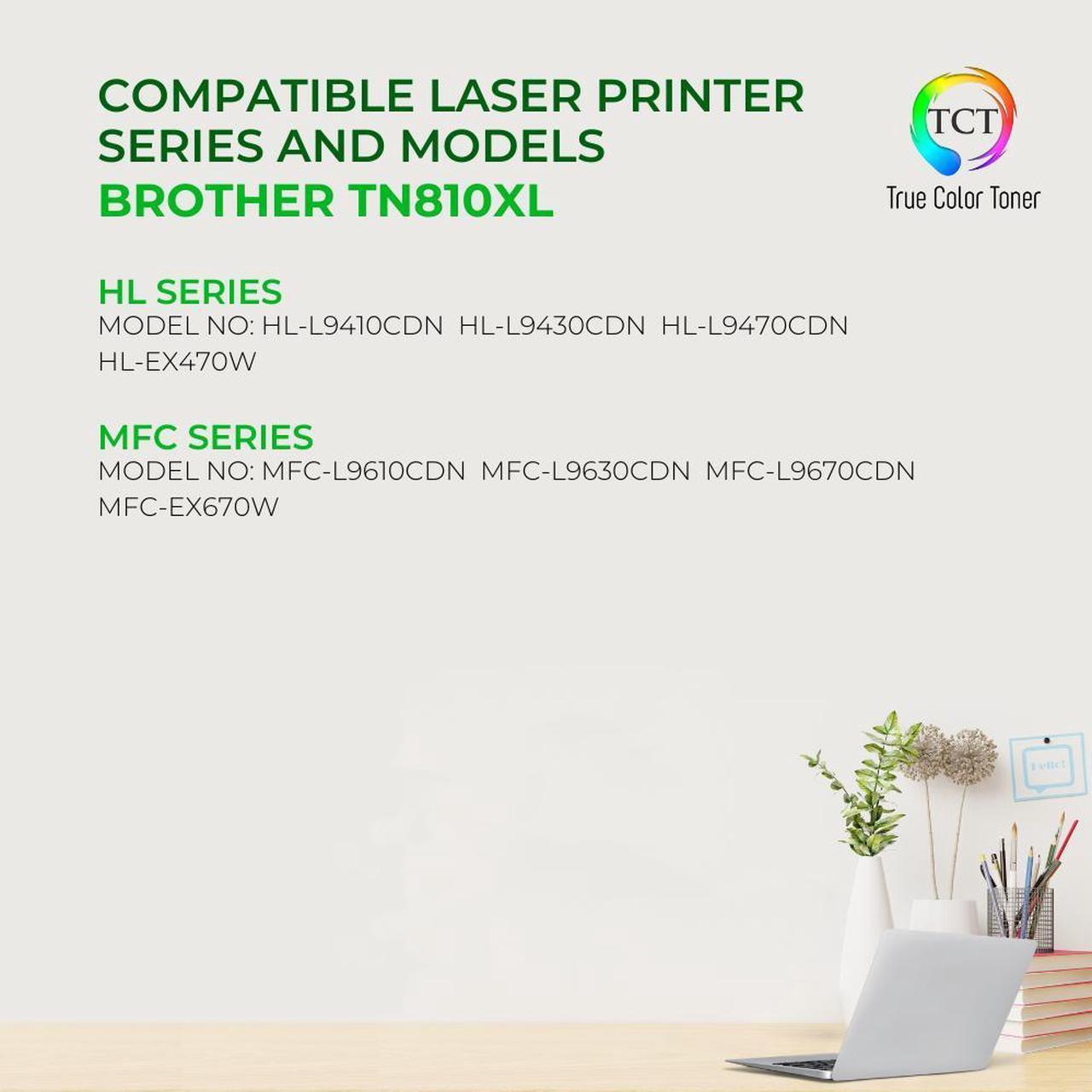 Alt view image 2 of 6 - True Color Toner TN810XL Cyan Toner Cartridge - Premium Compatible Replacement for Brother TN-810XL Cyan High Yield Works With Brother HLL9410CDN L9430CDN EX470W MFCL9610CDN L9630CDN