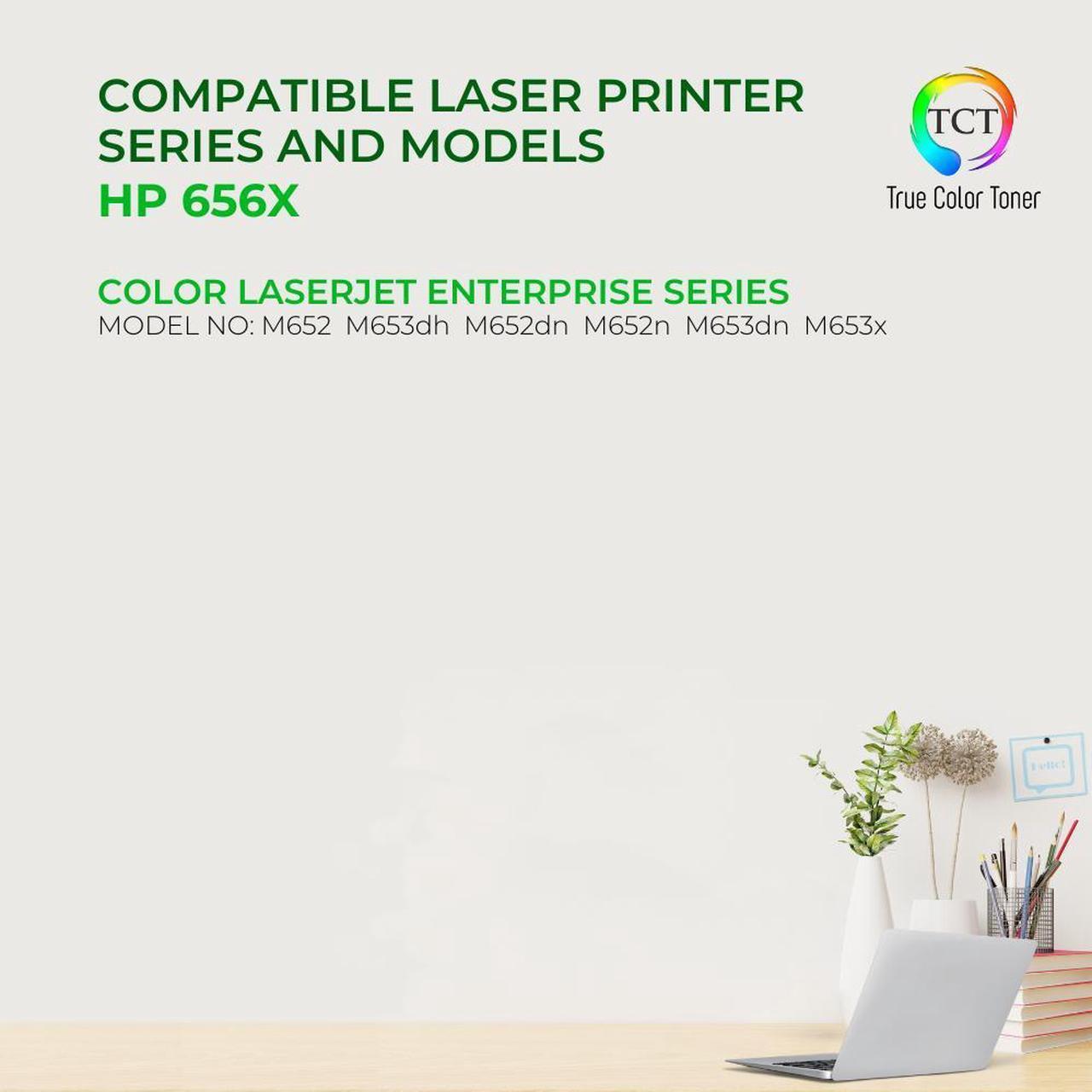 Alt view image 2 of 6 - True Color Toner 656X Black Toner Cartridge 2 Pack - Premium Compatible Replacement for HP 656X CF460X Black High Yield Works With HP Color LaserJet Enterprise M652 M653