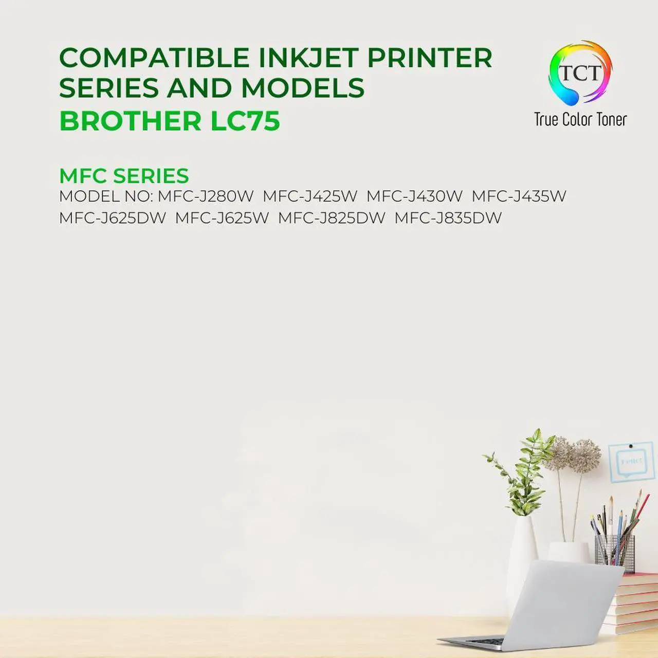 Alt view image 3 of 7 - tct compatible ink cartridge replacement for brother lc75 lc75c lc75m lc75y works with brother mfc-j430w j825dw j435w j425w j28