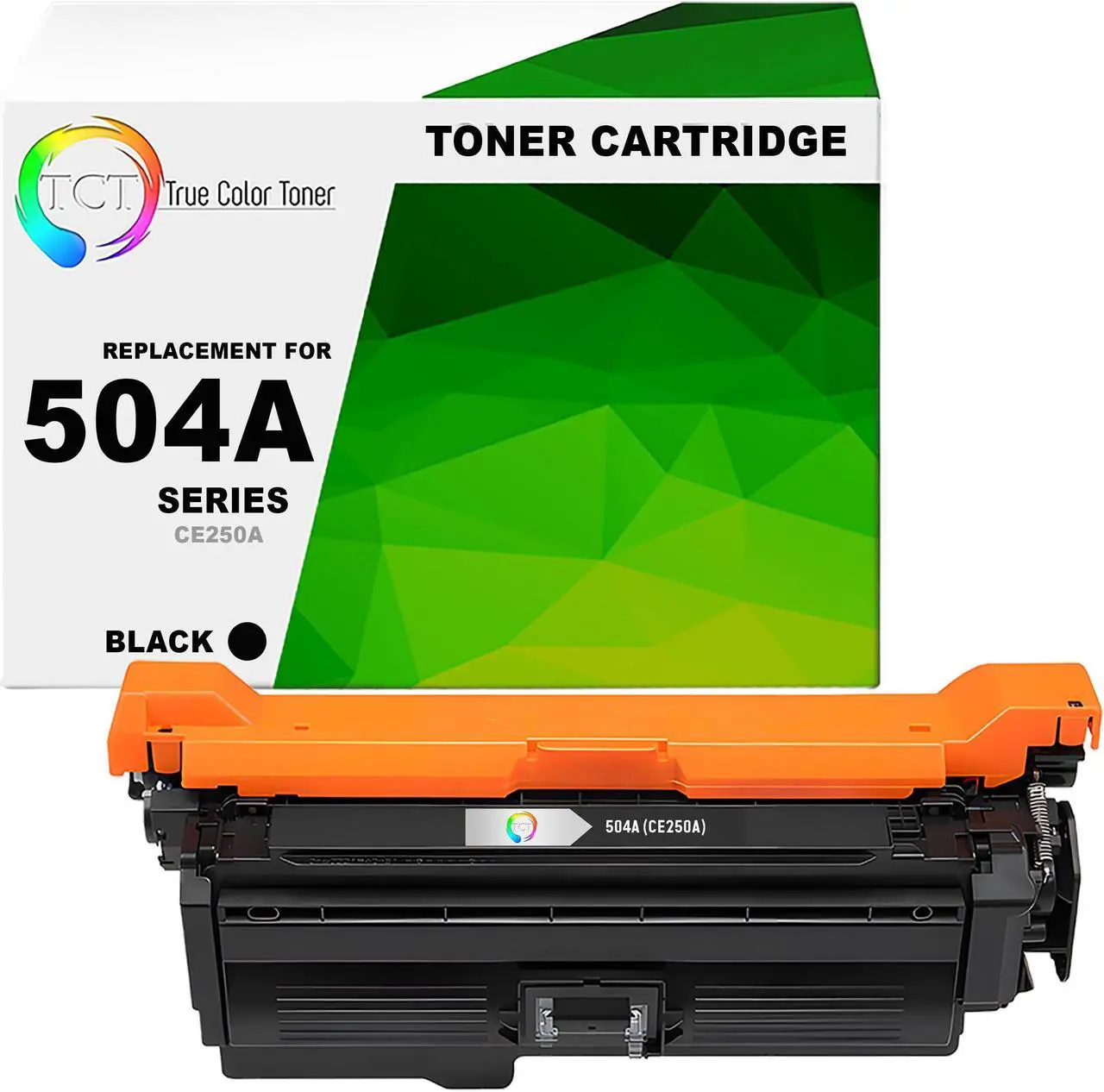 Main image of TCT 504A Black TAA Compliant Toner Cartridge - Premium Compatible Replacement for HP 504A CE250A Works With HP Color LaserJet CP3520 CP3525 CP3525X CP3525DN Printers