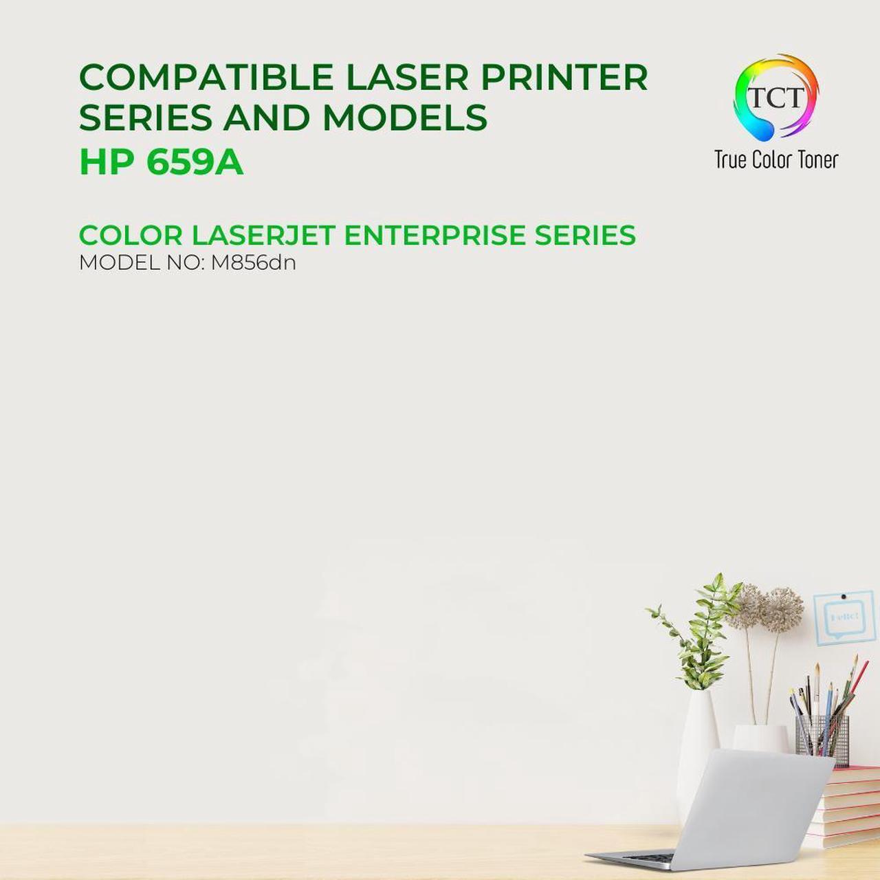 Alt view image 2 of 6 - TCT 659A Yellow Toner Cartridge - Premium Compatible Replacement for HP 659A W2012A Works With Color LaserJet Enterprise M856 M856dn MFP M776dn MFP Flow M776x