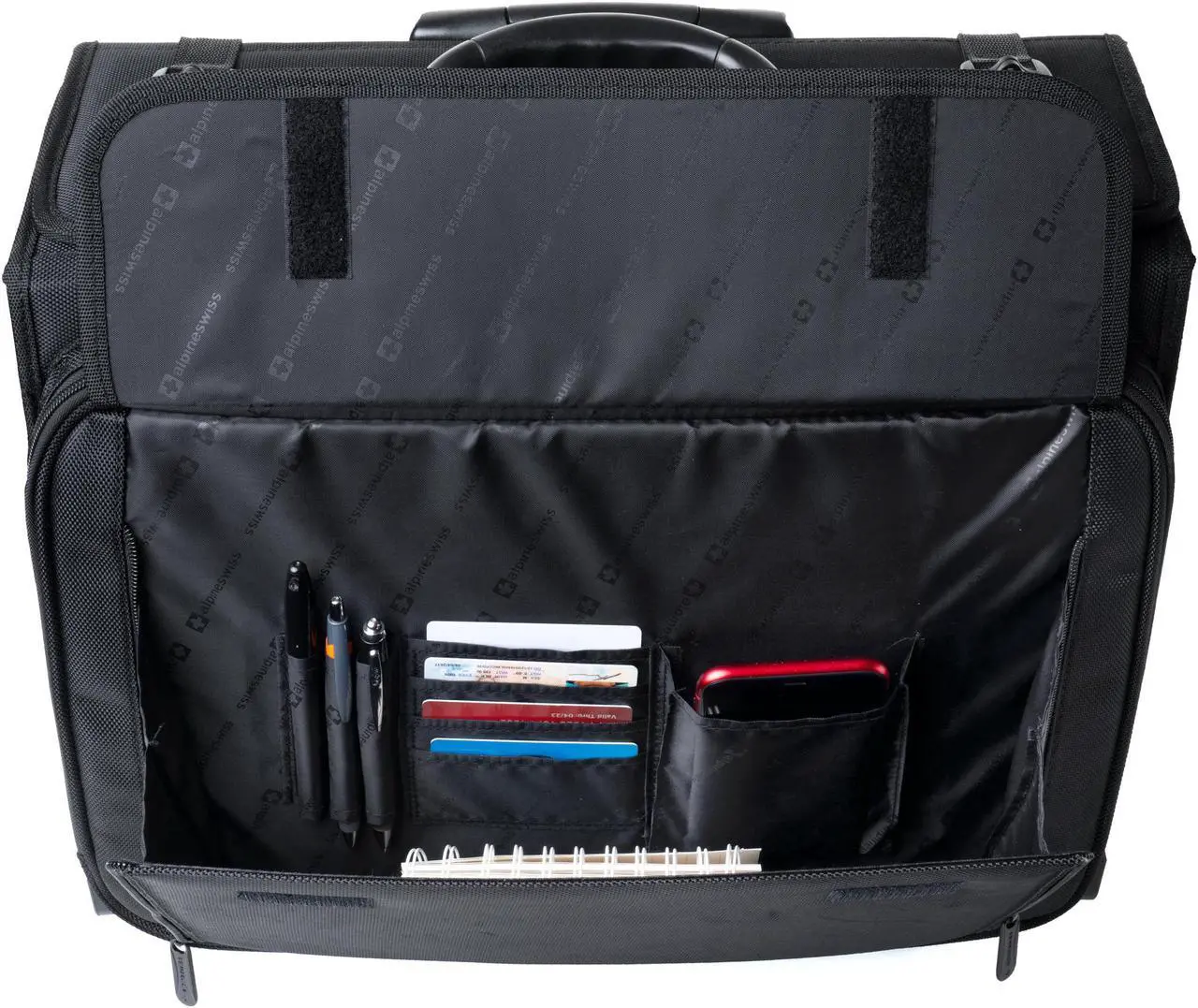 Alt view image 5 of 14 - Alpine Swiss Rolling Briefcase Laptop Bag For Men Women Hard Side Catalog Case Wheels Legal Dividers Lawyer Attache Case Carry-On Business Travel Bag