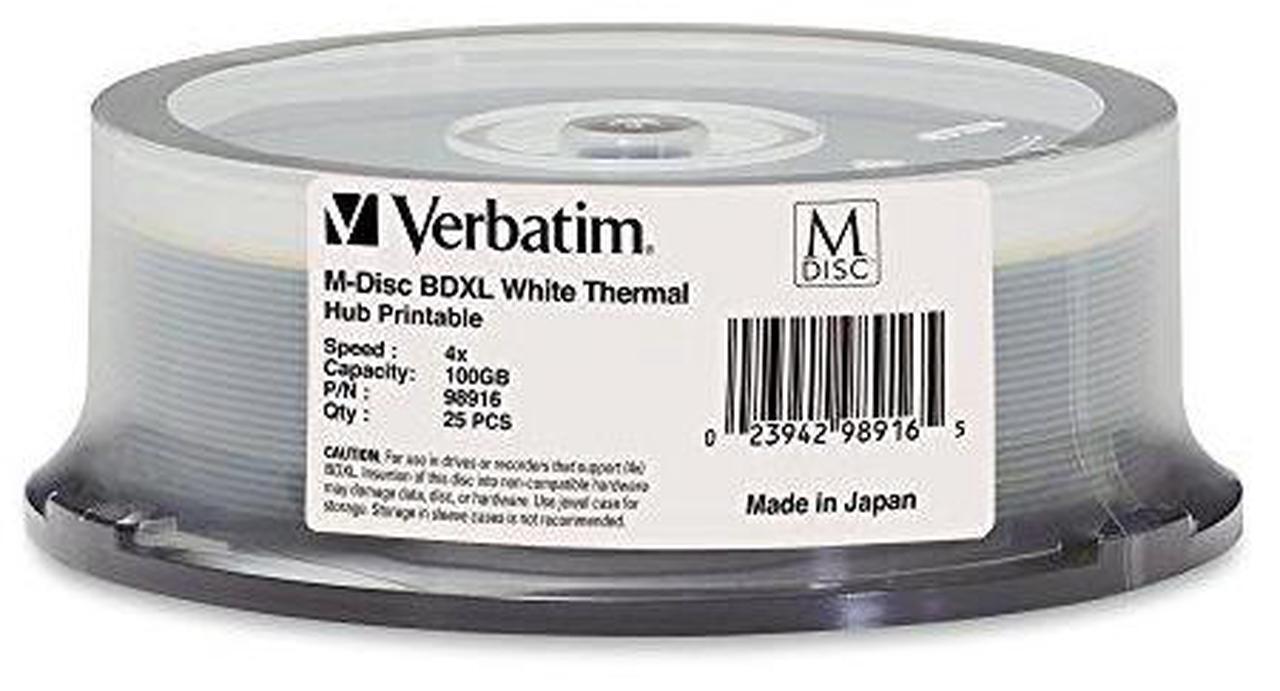 Alt view image 6 of 9 - VERBATIM CORPORATION 98916 25PK M-DISC BDXL 4X 100GB WHITE