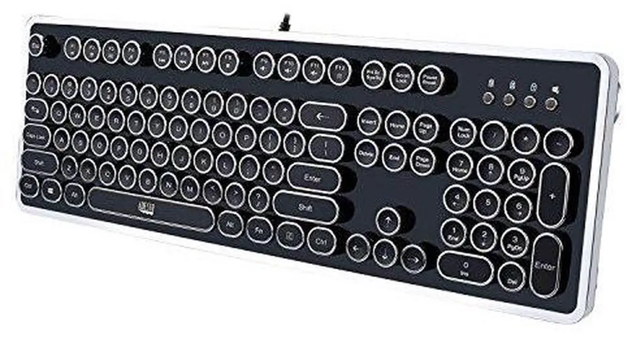 Alt view image 3 of 7 - ADESSO AKB-636UB ADESSO FANCY TYPEWRITER MECHANICAL USB KEYBOARD, RETRO ELEGANT DESIGN WITH ADJUS
