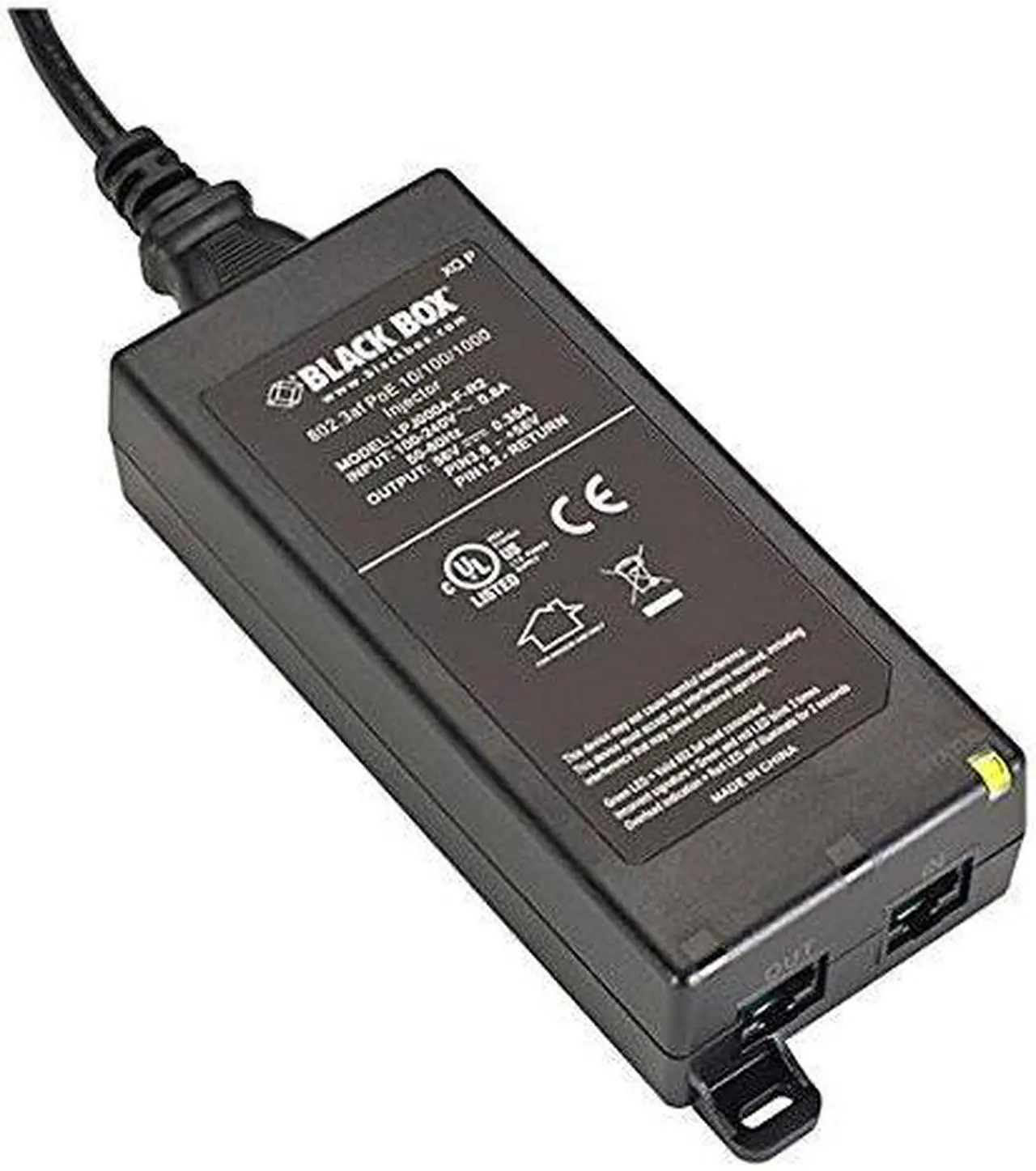 Alt view image 3 of 3 - Black Box 802.3af 10/100/1000 Poe Injector - 120 V Ac, 230 V Ac Input - 56 V Dc, 350 Ma Output - 1 10/100/1000base-tinput Port[s] - 1 10/100/1000base-t Output Port[s] - 19.60 W - (lpj000a-f-r2_25)