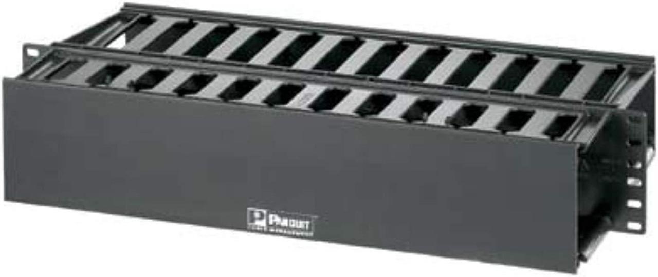 Alt view image 2 of 11 - Panduit WMPF1E PANDUIT PatchLink Horizontal Cable Manager - Cable Manager - Black - 2U Rack Height - 19" Panel Width