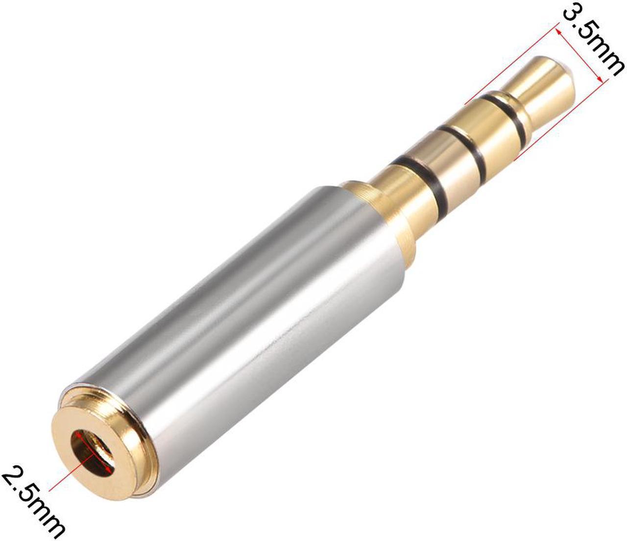 Alt view image 3 of 3 - 3.5mm Stereo 4 Pole Male to 2.5mm Female Connector Audio Video Adapter Coupler Converter Zinc Alloy 2Pcs