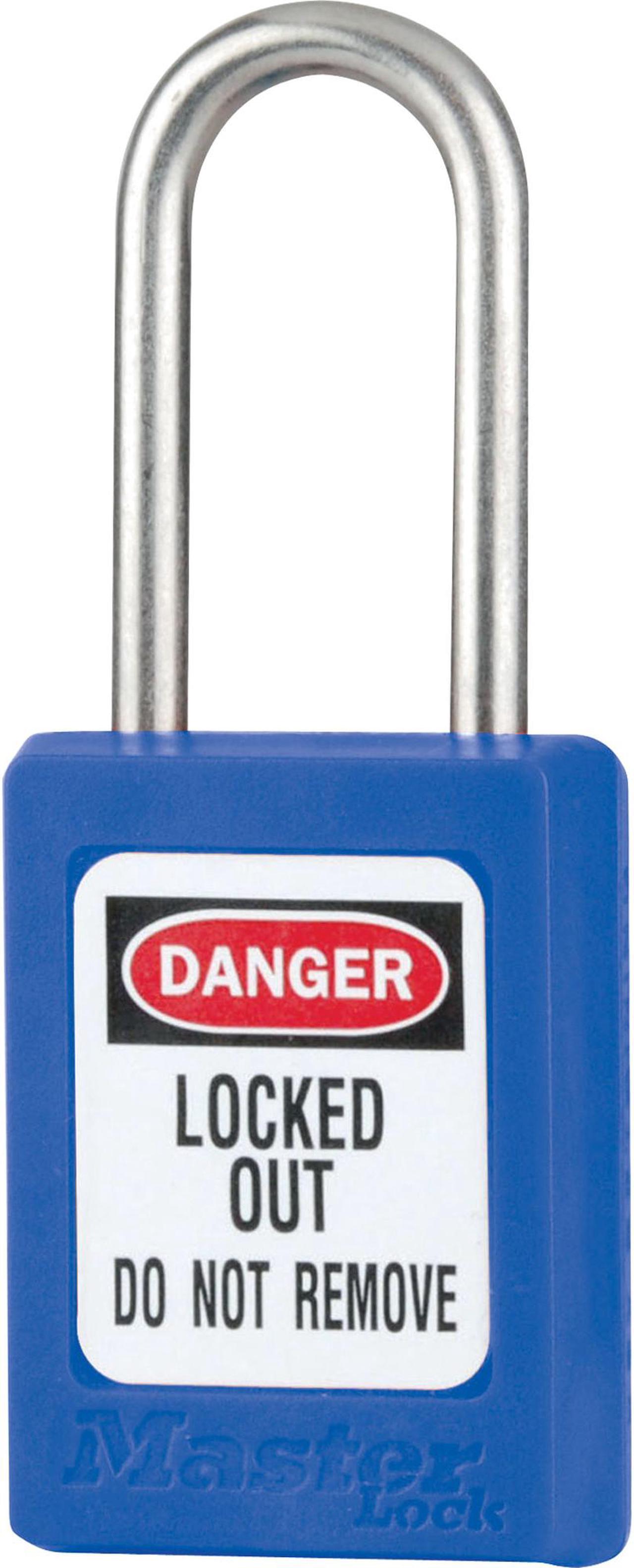 Alt view image 3 of 4 - Lockout Padlock, Keyed Different, Blue, 3/16In. Dia.