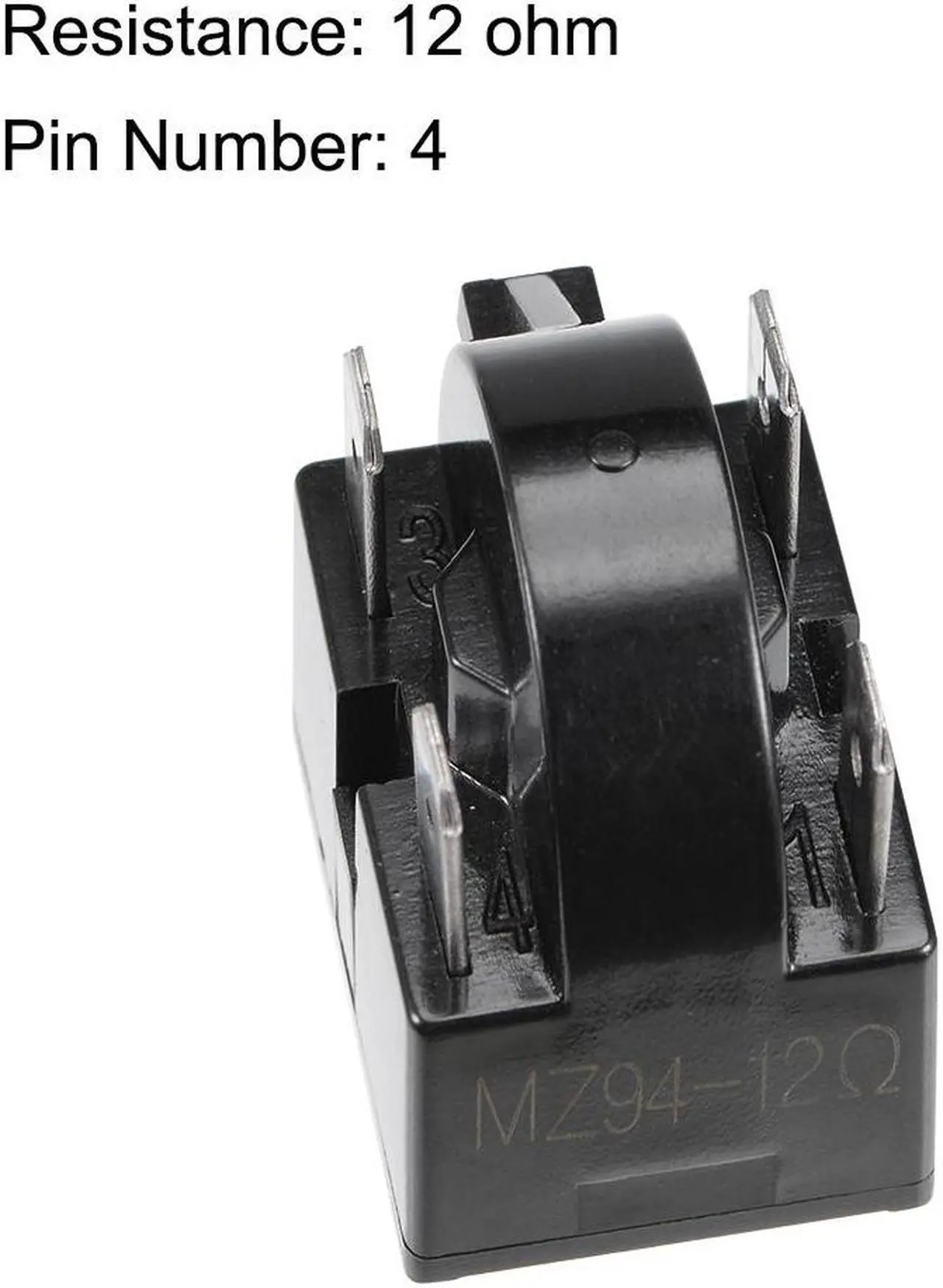 Alt view image 2 of 4 - Refrigerator PTC Starter Relay 12 Ohm 4 Pin + Compressor Thermal Overload Protector 1/2HP 375W