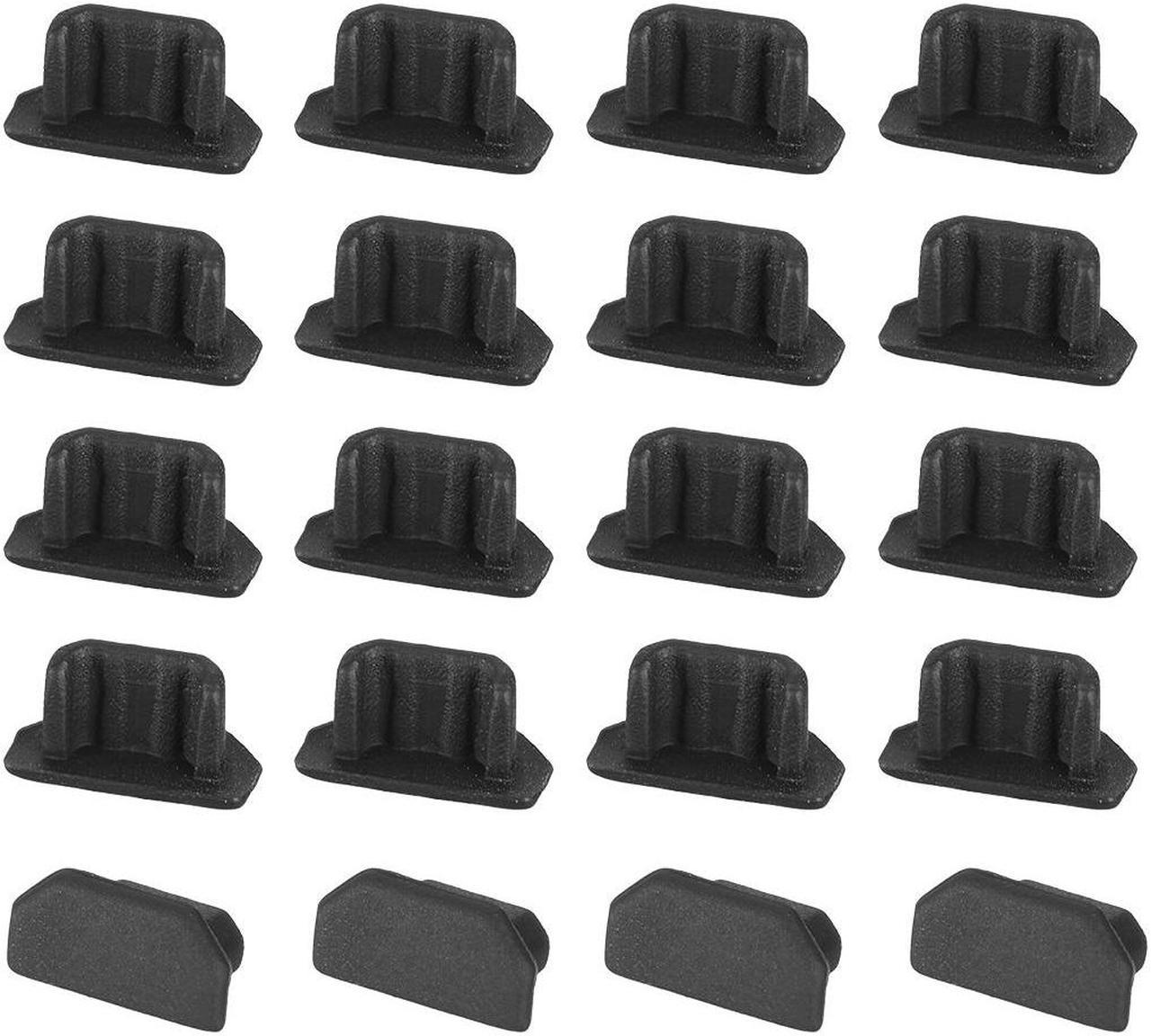 Silicone Micro USB Anti-Dust Stopper Cap Cover Black 20pcs