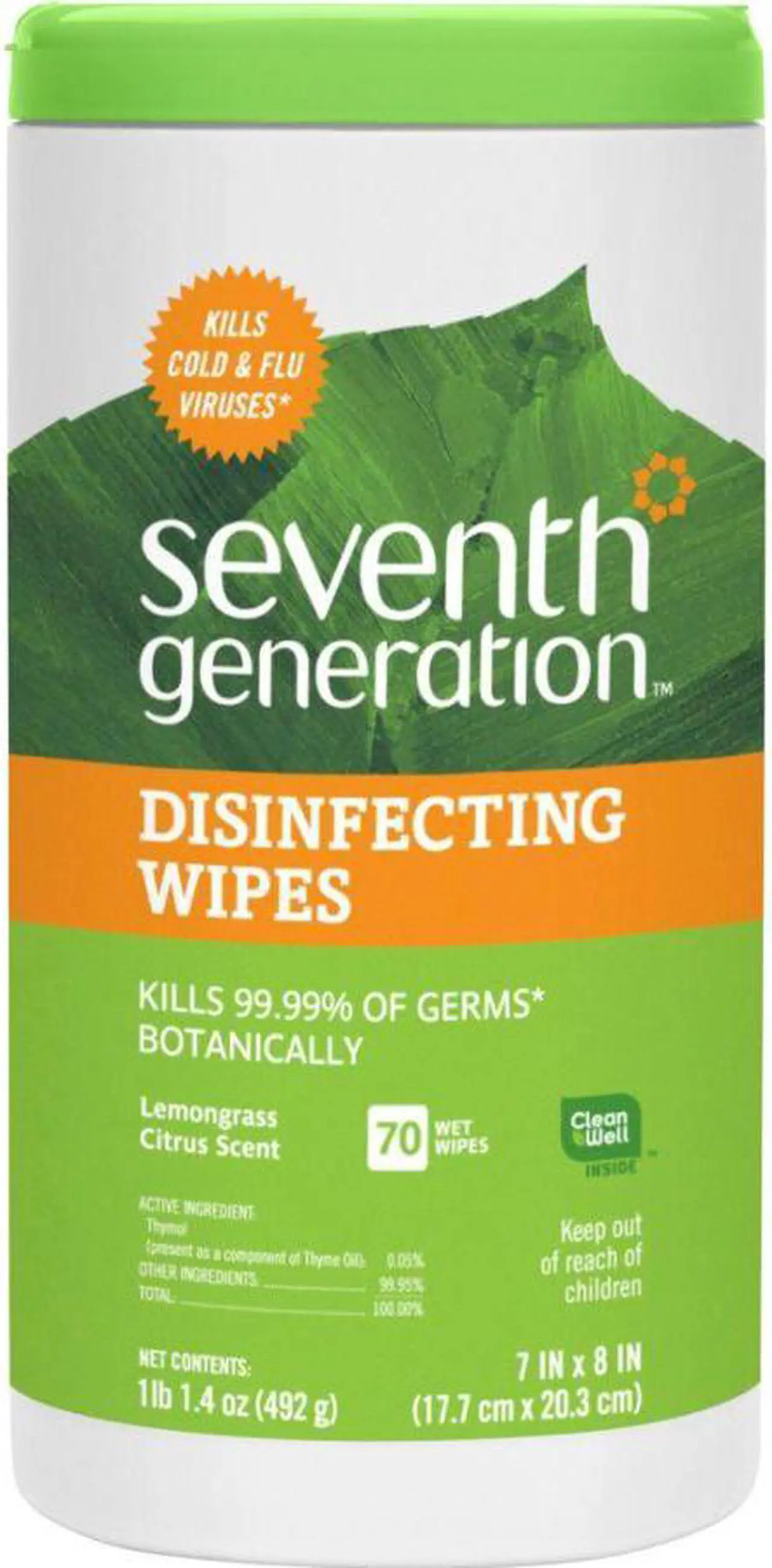 Alt view image 10 of 20 - SEVENTH GENERATION Botanical Disinfecting Wipes 8 x 7 70 Wipes 22813