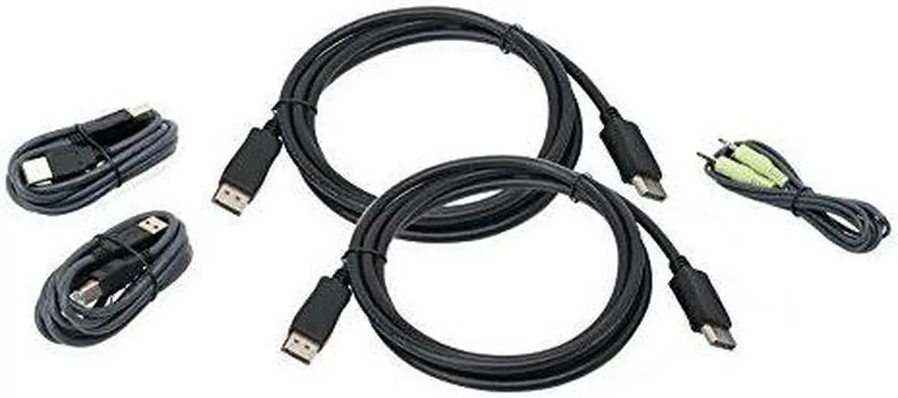 Main image of IOGEAR G2L9202UTAA3 6ft Dual View DisplayPort, USB KVM Cable Kit with Audio (TAA) - 1 PACK