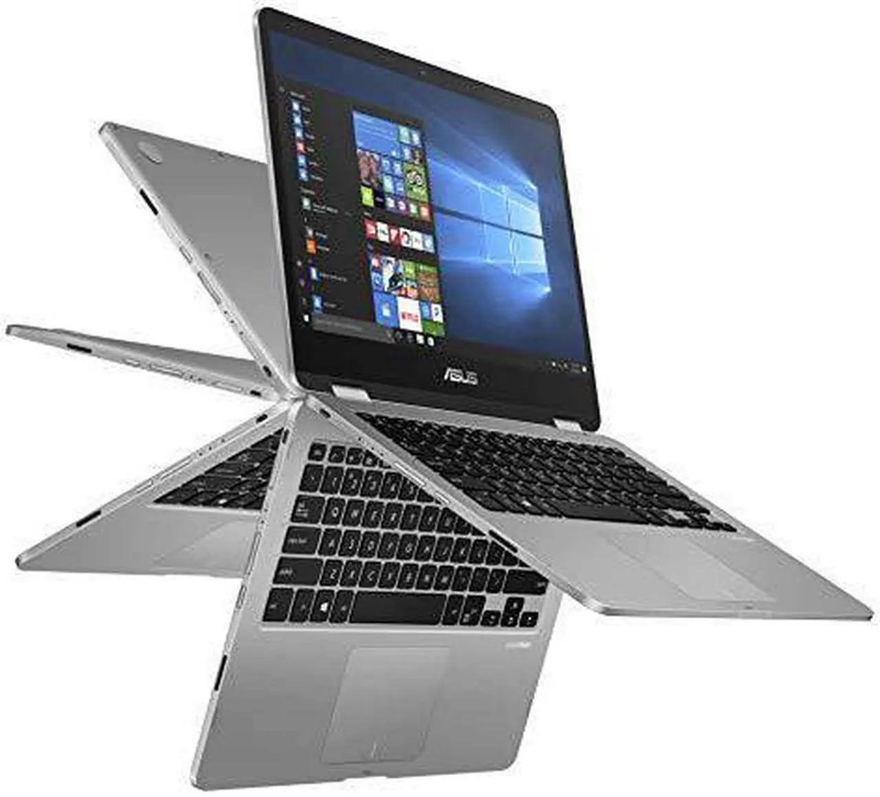 Alt view image 4 of 13 - ASUS VivoBook Flip J401MA-YS02 Intel Celeron N4000 (1.10 GHz) 4 GB Memory 64 GB eMMC Intel UHD Graphics 600 14" Touchscreen 1920 x 1080 Convertible 2-in-1 Laptop Windows 10 S