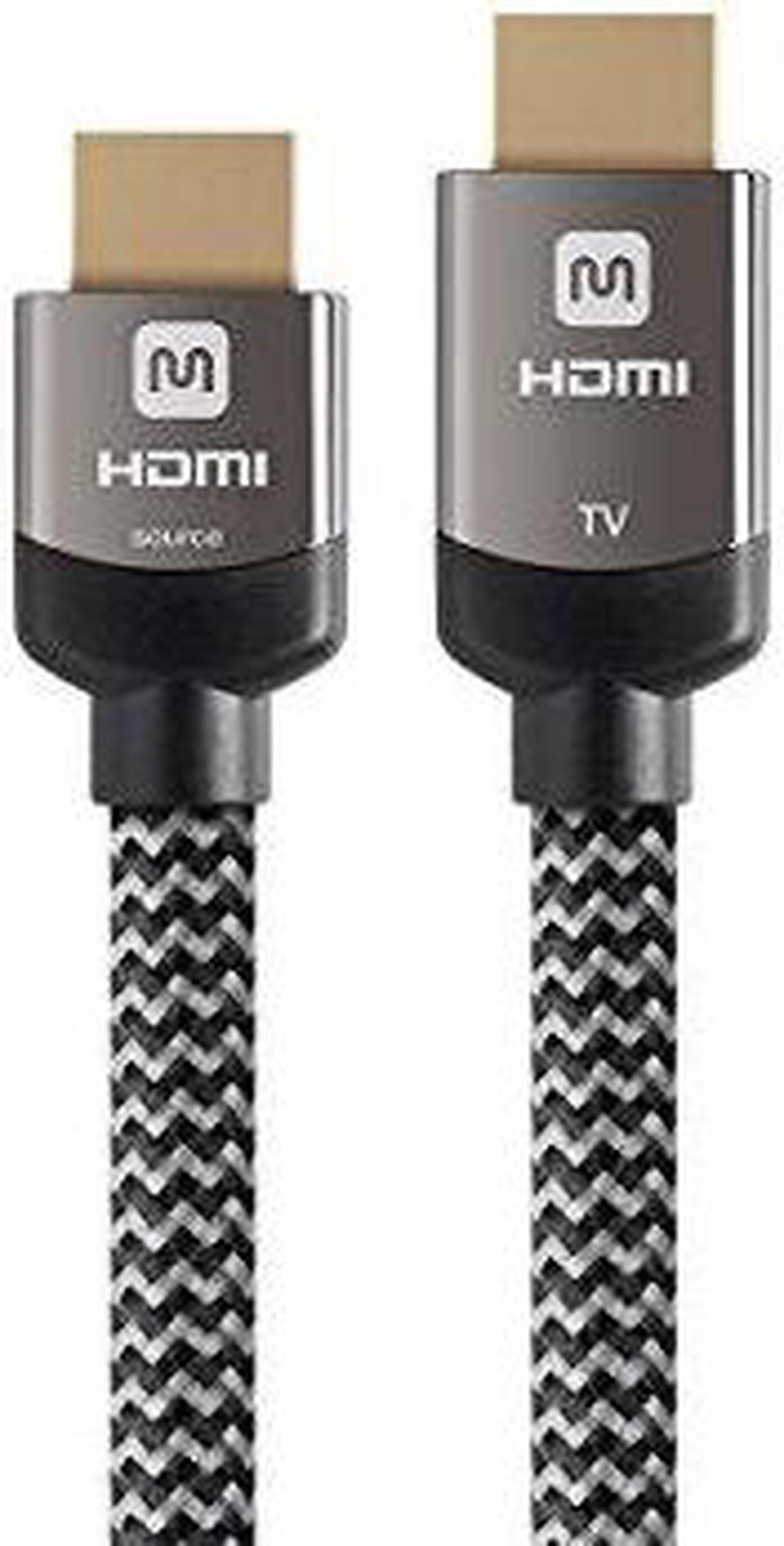 Monoprice Braided HDMI Cable - 50 Feet - Gray | High Speed, Active Chipset, 4K@60Hz, 18Gbps, HDR, 24AWG, YUV, 4:4:4, CL3 - Luxe Series