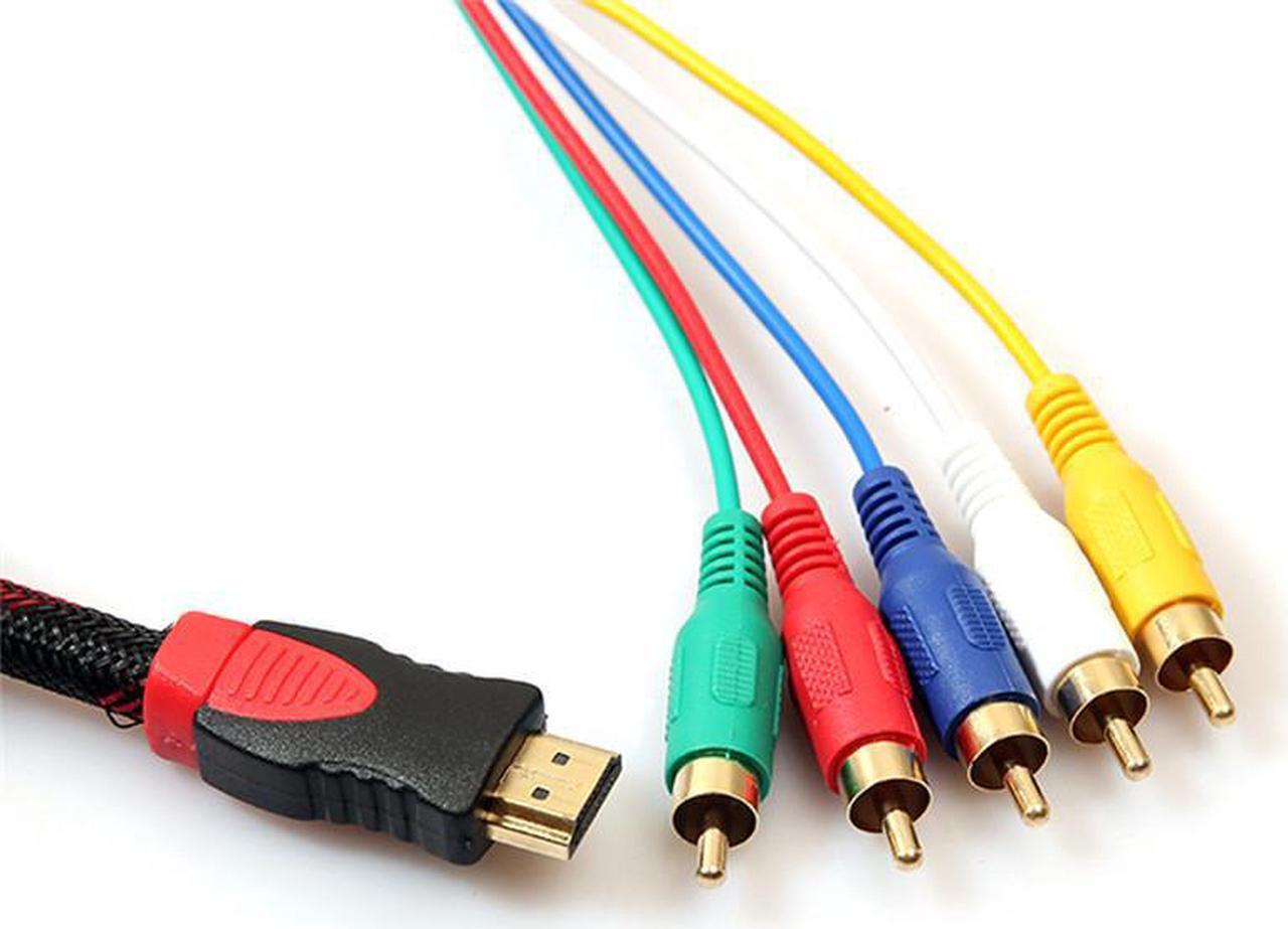 Alt view image 2 of 5 - 1.5M 5FT Male HDMI to 5 Male RCA Audio Video Cable Component Convert RGB YPbPr AV Composite Cable for XBox 360 HDTV etc H35