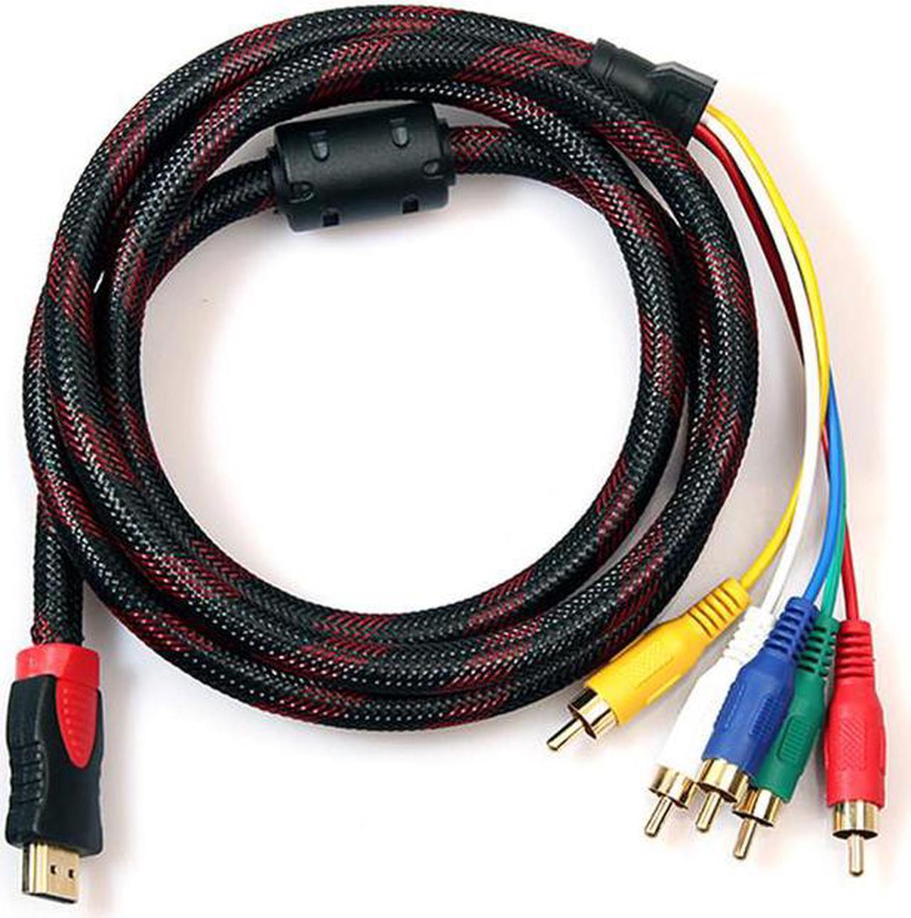 Alt view image 3 of 5 - 1.5M 5FT Male HDMI to 5 Male RCA Audio Video Cable Component Convert RGB YPbPr AV Composite Cable for XBox 360 HDTV etc H35