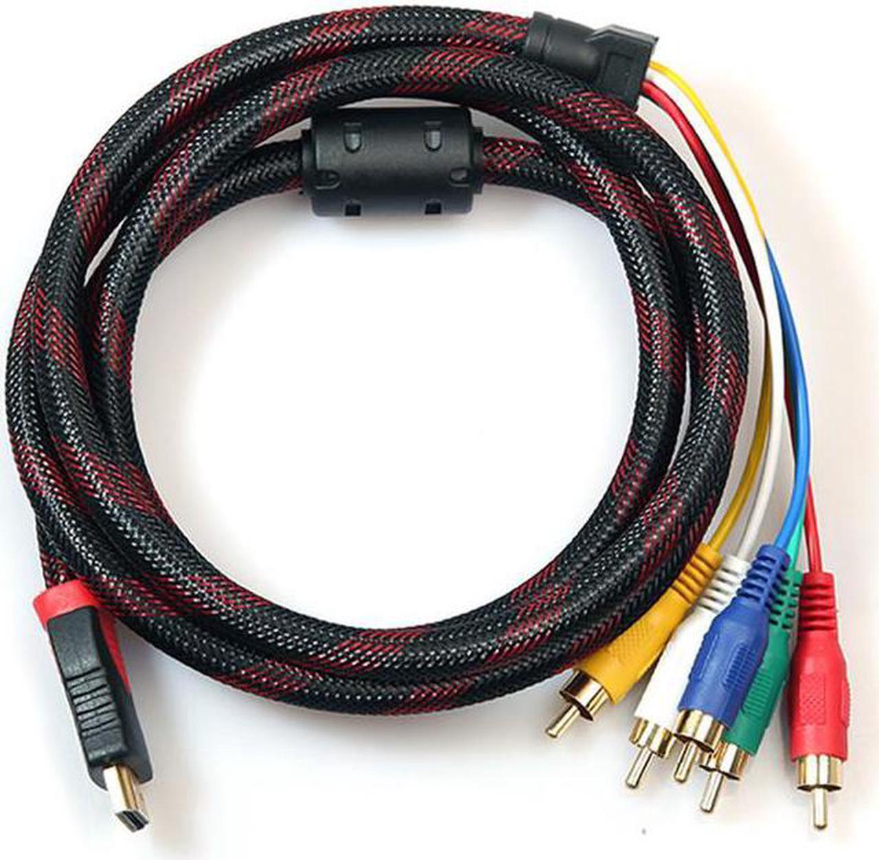 Main image of 1.5M 5FT Male HDMI to 5 Male RCA Audio Video Cable Component Convert RGB YPbPr AV Composite Cable for XBox 360 HDTV etc H35
