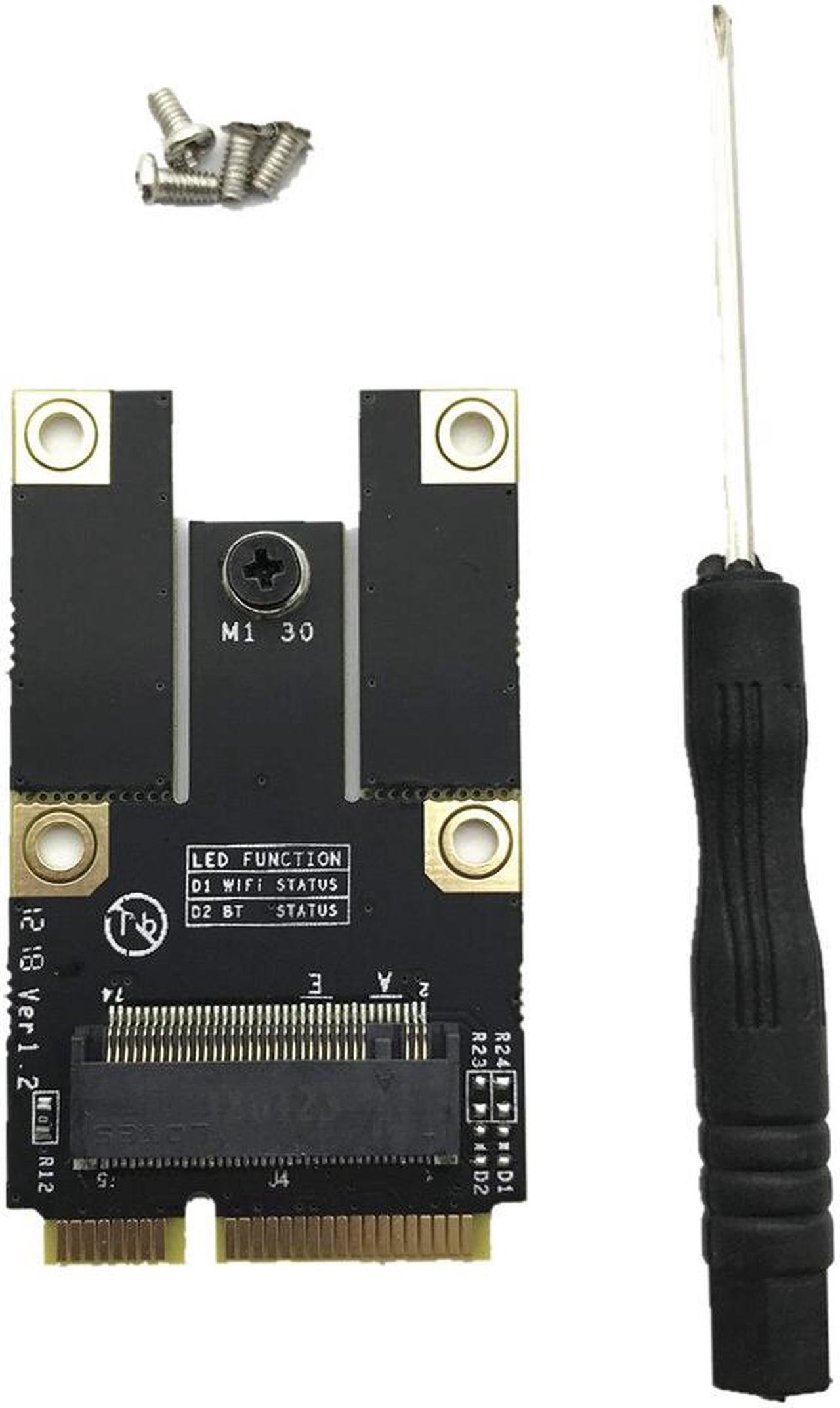 Alt view image 3 of 6 - M.2(NGFF) WIFI WLAN Card Module to Mini PCI-E Express Adapter Converter& IPEX MHF4 to IPEX U.FL Antennas set