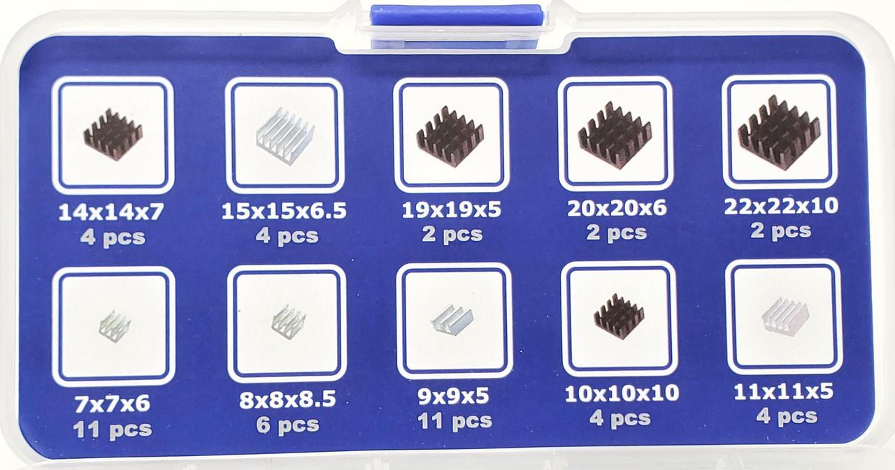 Alt view image 4 of 7 - Micro Connectors 50pcs Assorted Heat Sink Set for Development Boards (RAS-HS50-KIT)