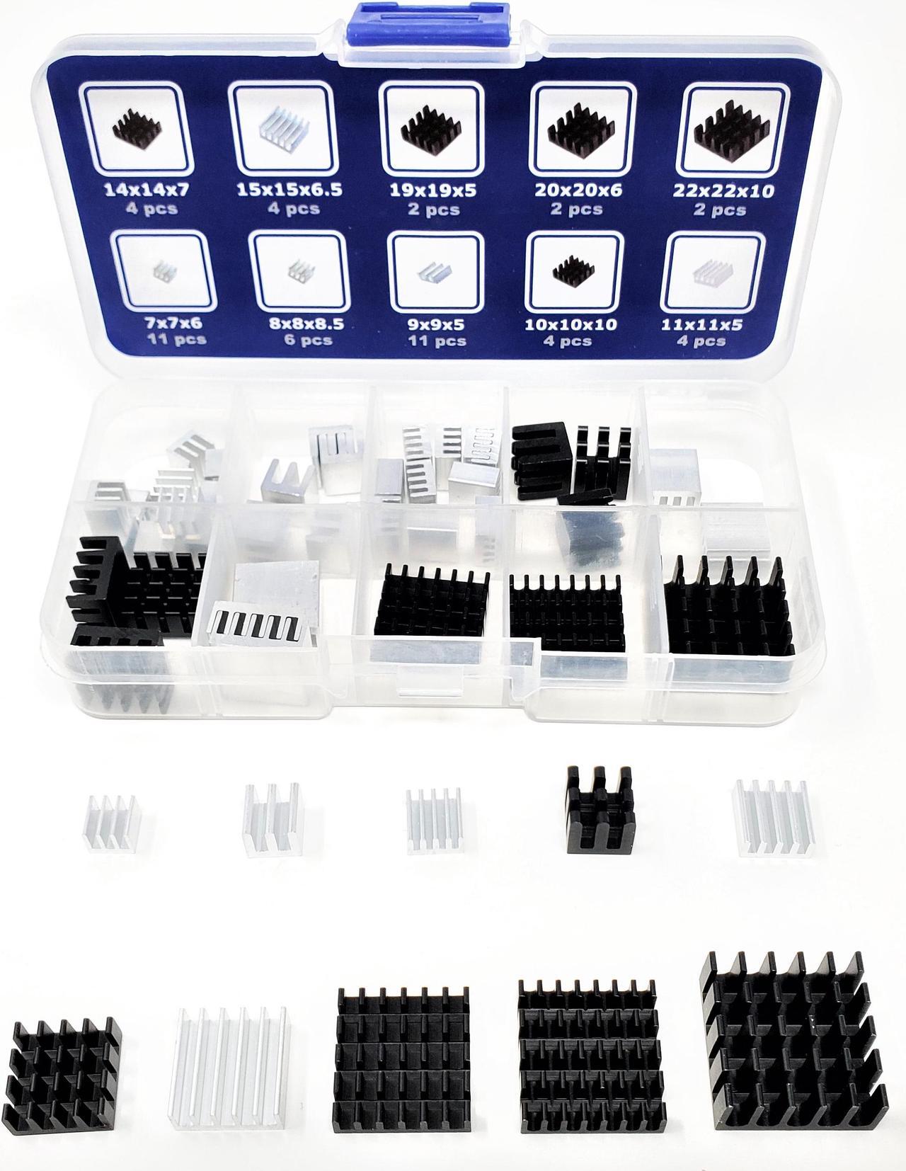 Alt view image 2 of 7 - Micro Connectors 50pcs Assorted Heat Sink Set for Development Boards (RAS-HS50-KIT)