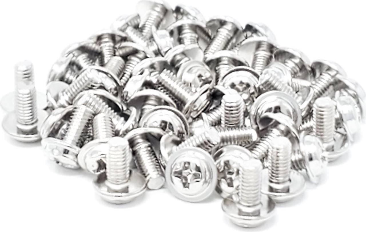 MICRO CONNECTORS PC Mounting Computer Case Screws M3 x 1/4in - 50 Pack, Silver (SCW-50M3)