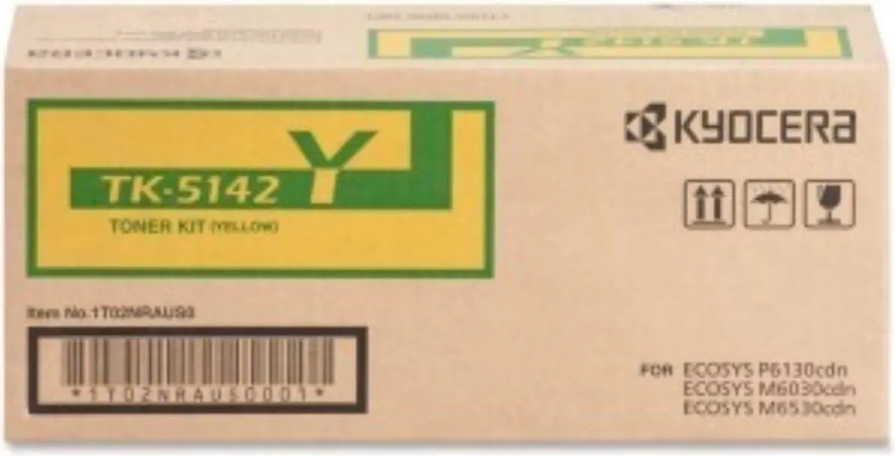 Alt view image 2 of 13 - Yellow Toner Cartridge for Kyocera TK-5142Y ECOSYS M6530cdn, ECOSYS P6130cdn, Genuine Kyocera Brand