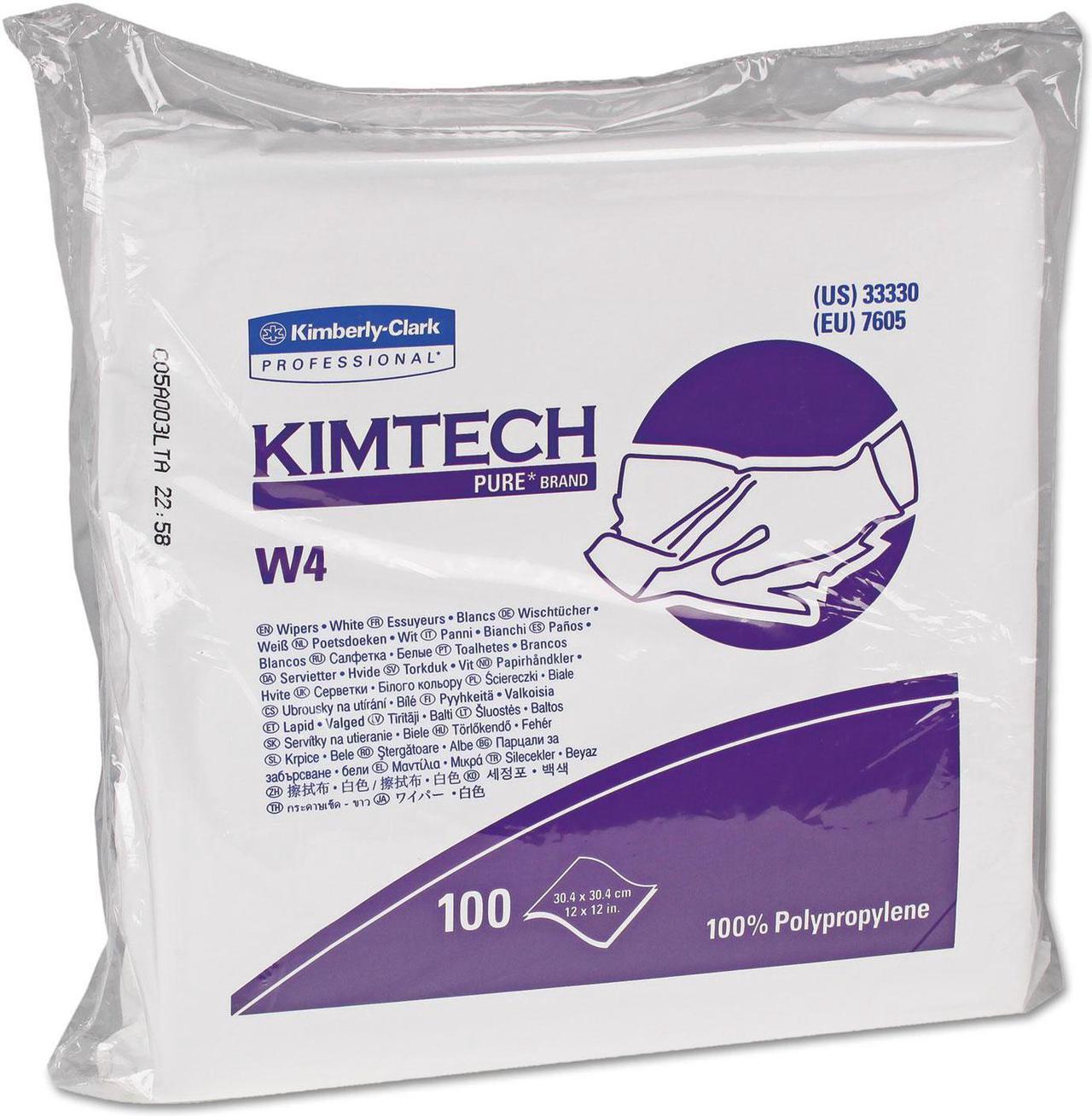 Alt view image 6 of 10 - KIMTECH PURE W4 Dry Wipers, Flat, 12 x 12, White, 100/Pack