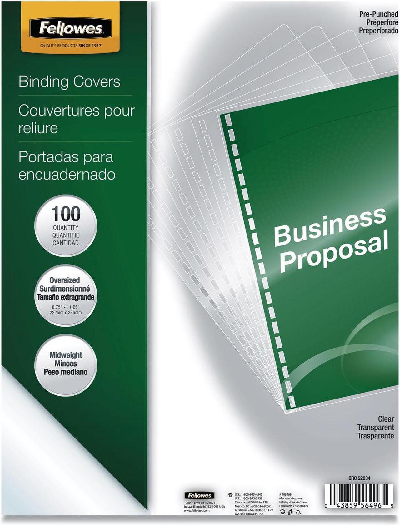 Alt view image 19 of 20 - Fellowes Crystals Clear Pre-Punched Oversized Binding Covers 100 Pack