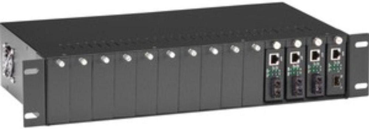 Alt view image 2 of 8 - Black Box LHGC-RACK Copper to Fiber Media Converter Chassis - 2U 14-Slot
