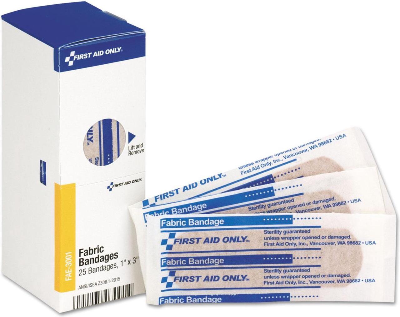 Alt view image 14 of 19 - First Aid Only Fabric Bandages, 1" x 3", 25/Box