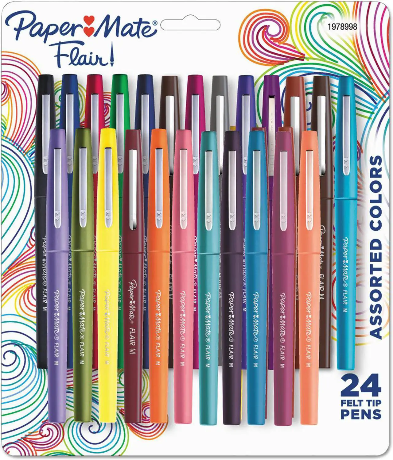 Alt view image 9 of 13 - Paper Mate 1978998 Point Guard Flair Bullet Point Stick Pen, Assorted Colors, .7Mm, 24/Set
