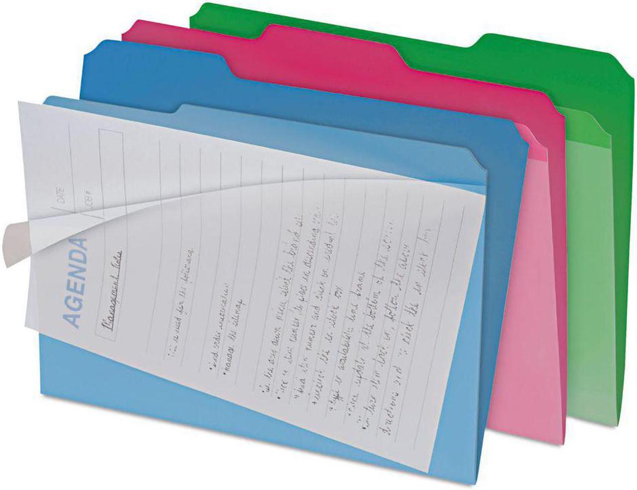 Alt view image 2 of 2 - find It™ Clear View Interior File Folders 1/3 Cut Top Tab Letter Assorted 6/Pack
