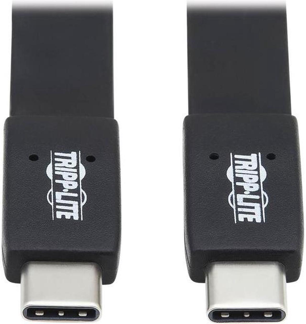 Tripp Lite 16in Flat M/M USB-C Cable Black U42016NG25AFL