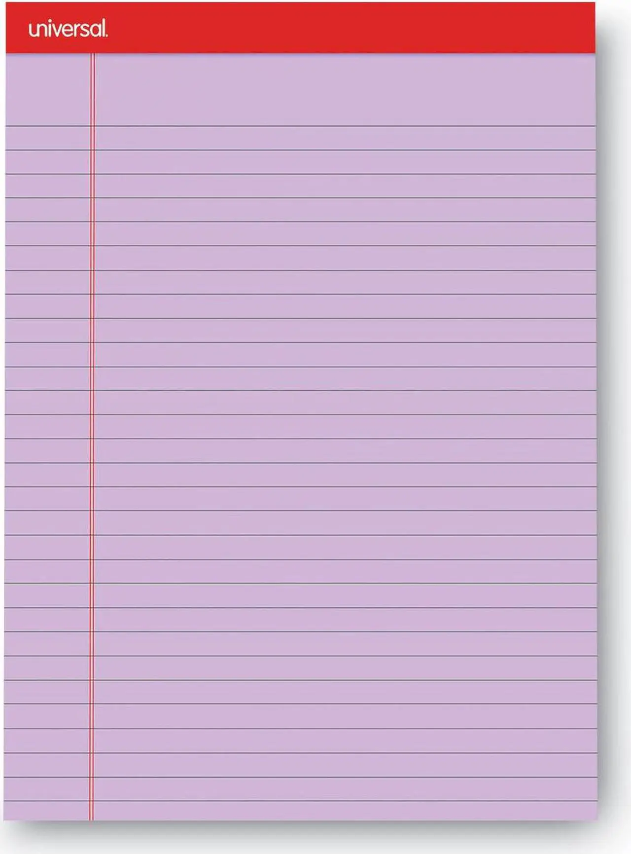 Alt view image 2 of 3 - Universal UNV35878 Fashion Colored Perforated Ruled Writing Pads, Wide, 8.50" x 11.75", 50 Sheets, 6/PK