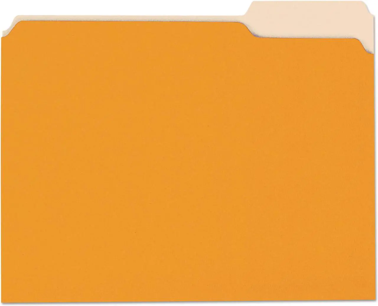 Alt view image 2 of 5 - File Folders, 1/3 Cut One-Ply Top Tab, Letter, Orange/Light Orange, 100/Bx