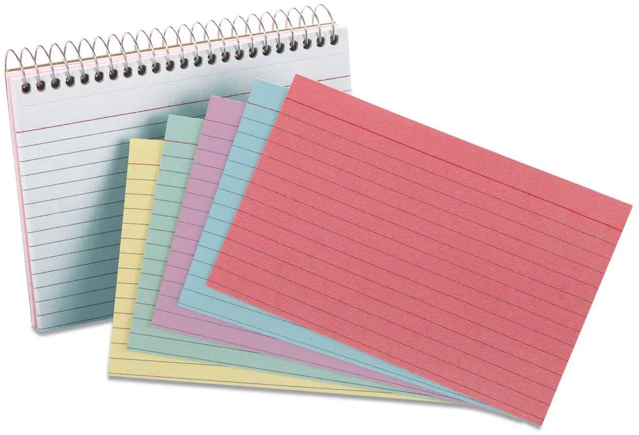 Alt view image 9 of 9 - Oxford 40286 Spiral Index Cards, 4 x 6, Blue/Violet/Canary/Green/Cherry, 50/Pack