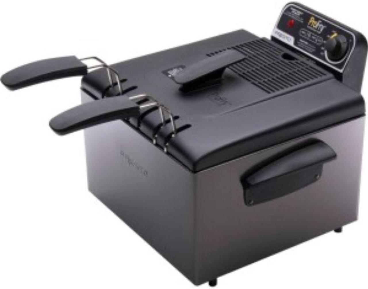 Alt view image 7 of 10 - PRESTO Dual Basket Deep Fryer, Black Stainless Steel (05489)