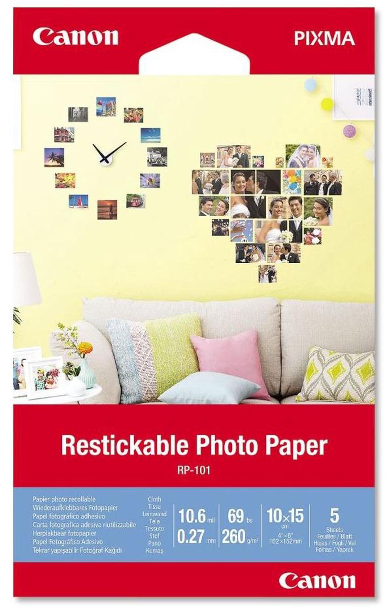 Alt view image 4 of 4 - RP-101 4 x 6 Restickable Photo Paper (5 sheets/pkg)
