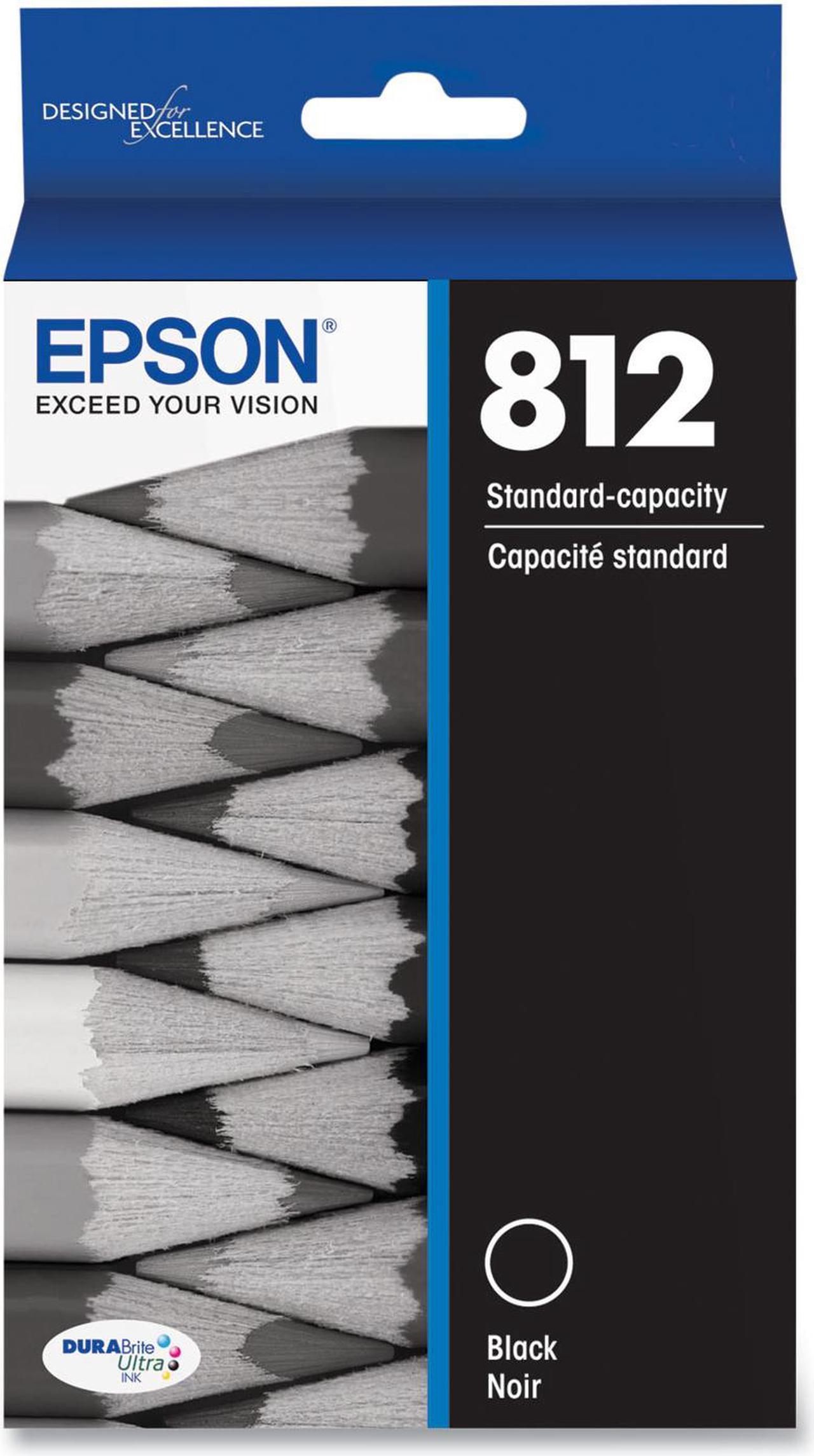 Epson T812120S (T812) DURABrite Ultra Ink, 350 Page-Yield, Black