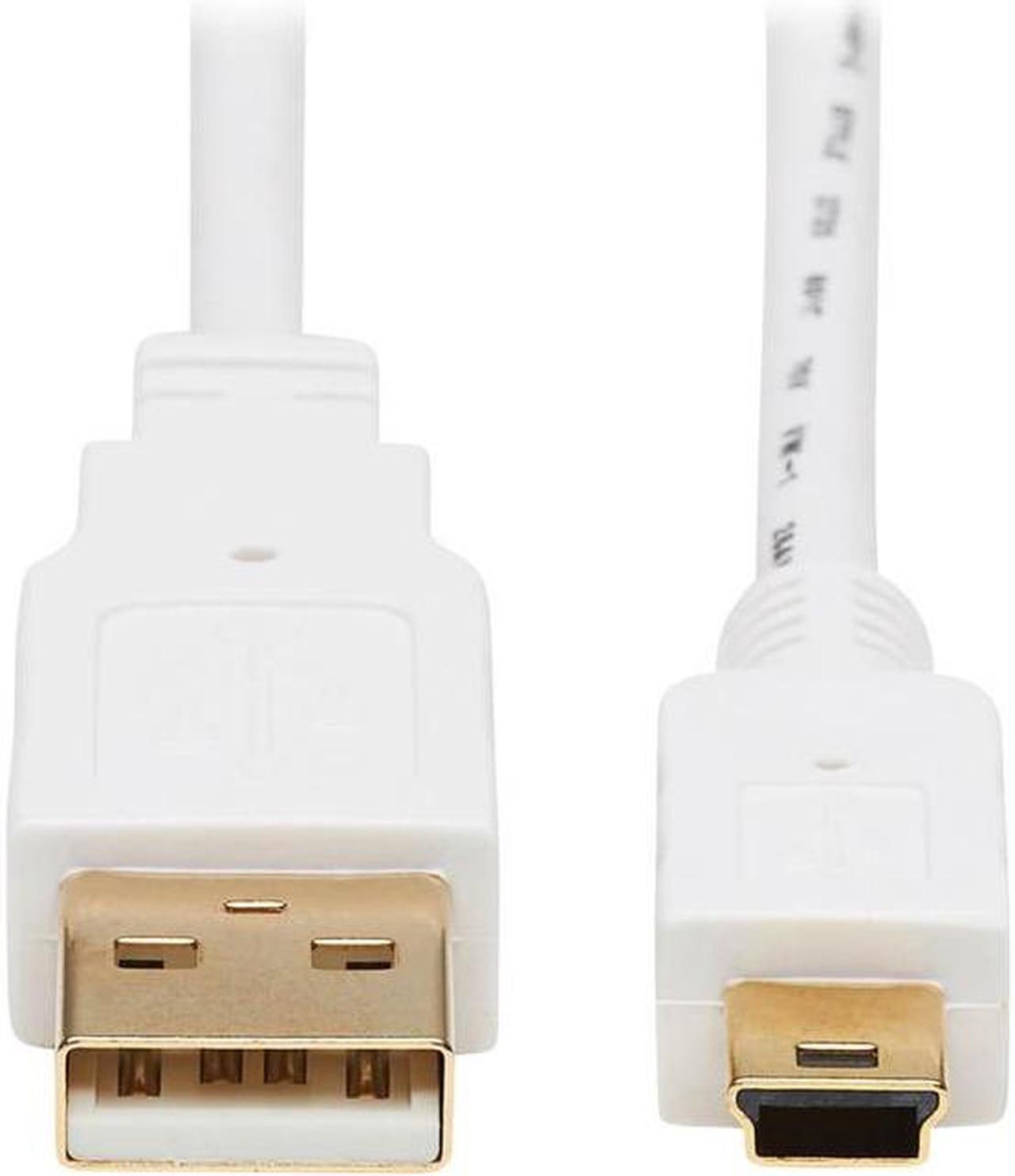 Main image of Tripp Lite U030AB-003-WH 3 ft. White Safe-IT USB-A to USB Mini-B Antibacterial Cable (M/M), USB 2.0, White, 3-ft. (0.91 m)