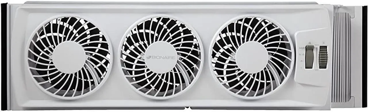 Alt view image 6 of 12 - Bionaire Thin Window Fan with Comfort Control Manual Thermostat BWF0502M-WM