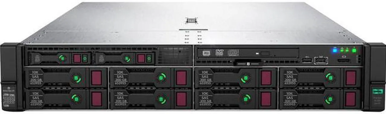 Main image of HPE Proliant DL380 Gen10 Server with One Intel Xeon Gold 6250 Processor, 32 GB Dual Rank Memory, 8 Small Form Factor Drive Bays, One HPE Ethernet 10Gb 2-port FLR-SFP+ BCM57414 Adapter, SFFEasy Install Rail Kit, Cable Management Arm Kit