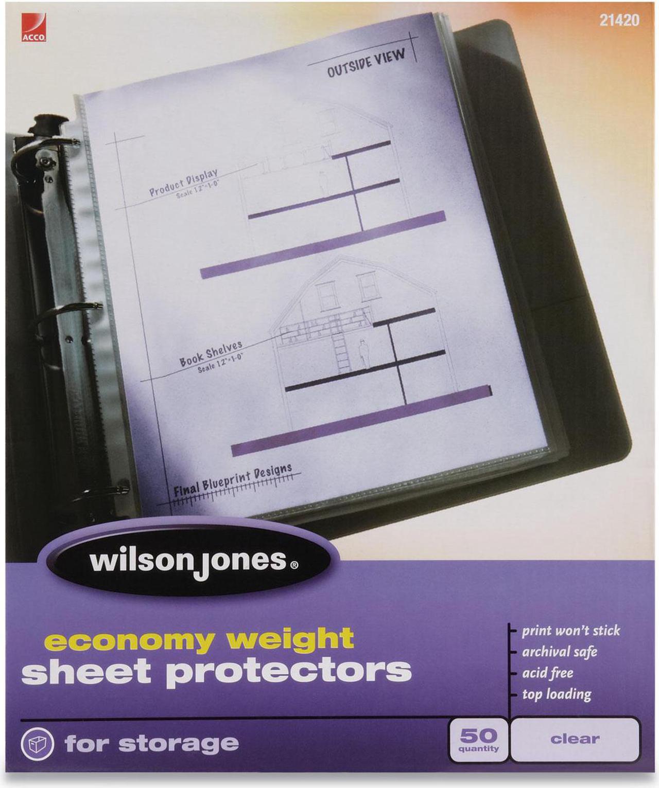 Alt view image 3 of 8 - Wilson Jones 21420 Economy Weight Sheet Protector- Clear- 50/Box