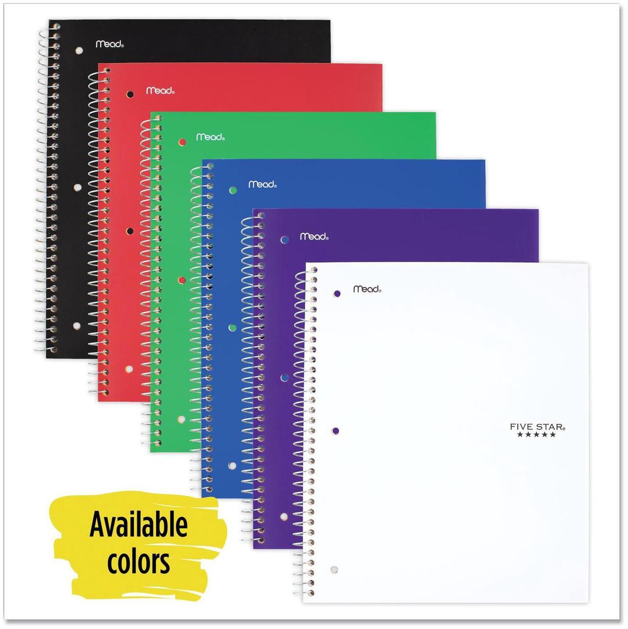 Alt view image 4 of 4 - Mead 5-Sub Notebook 8"x10-1/2" Wide-Ruled Ast 05206