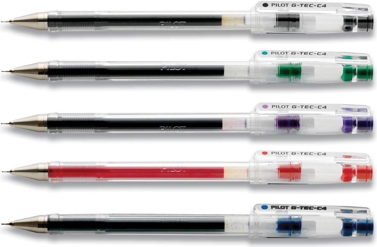 Alt view image 3 of 3 - Pilot G-Tec-C4 Gel Rolling Ball Pen, Ultra Fine Point 0.4 mm, Assorted, 5/Pack