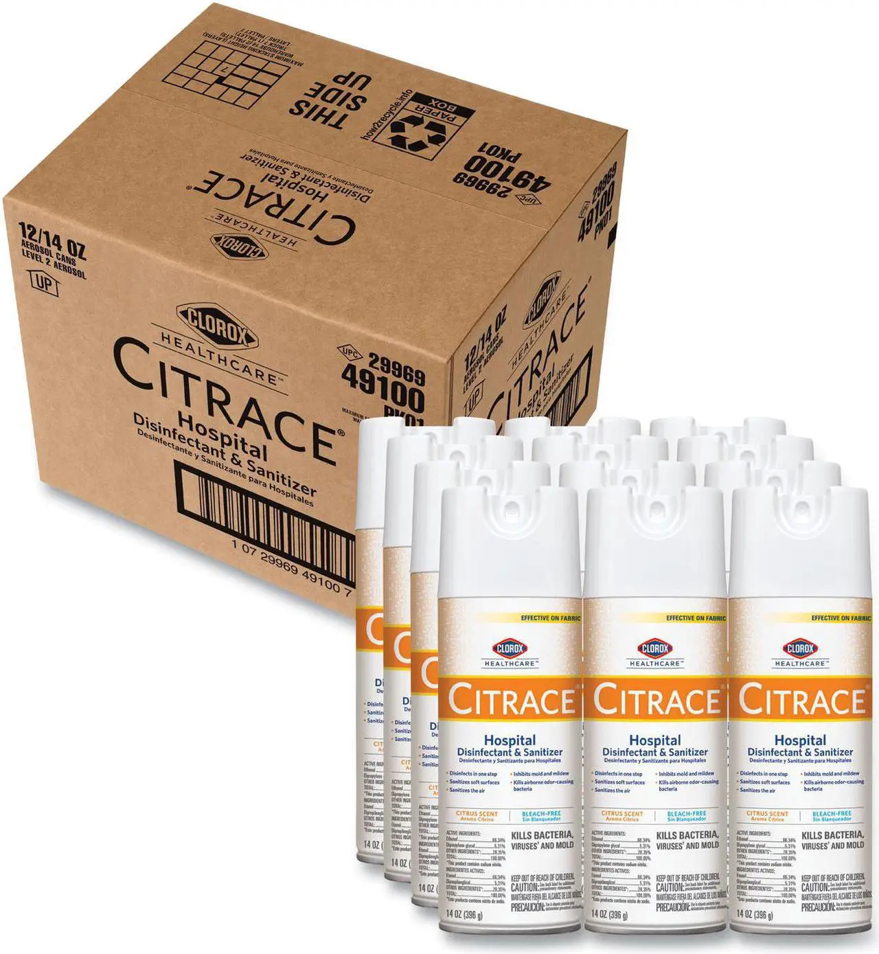 Alt view image 2 of 5 - C-Citrace Pressurized Disinf Spry 14Oz 12